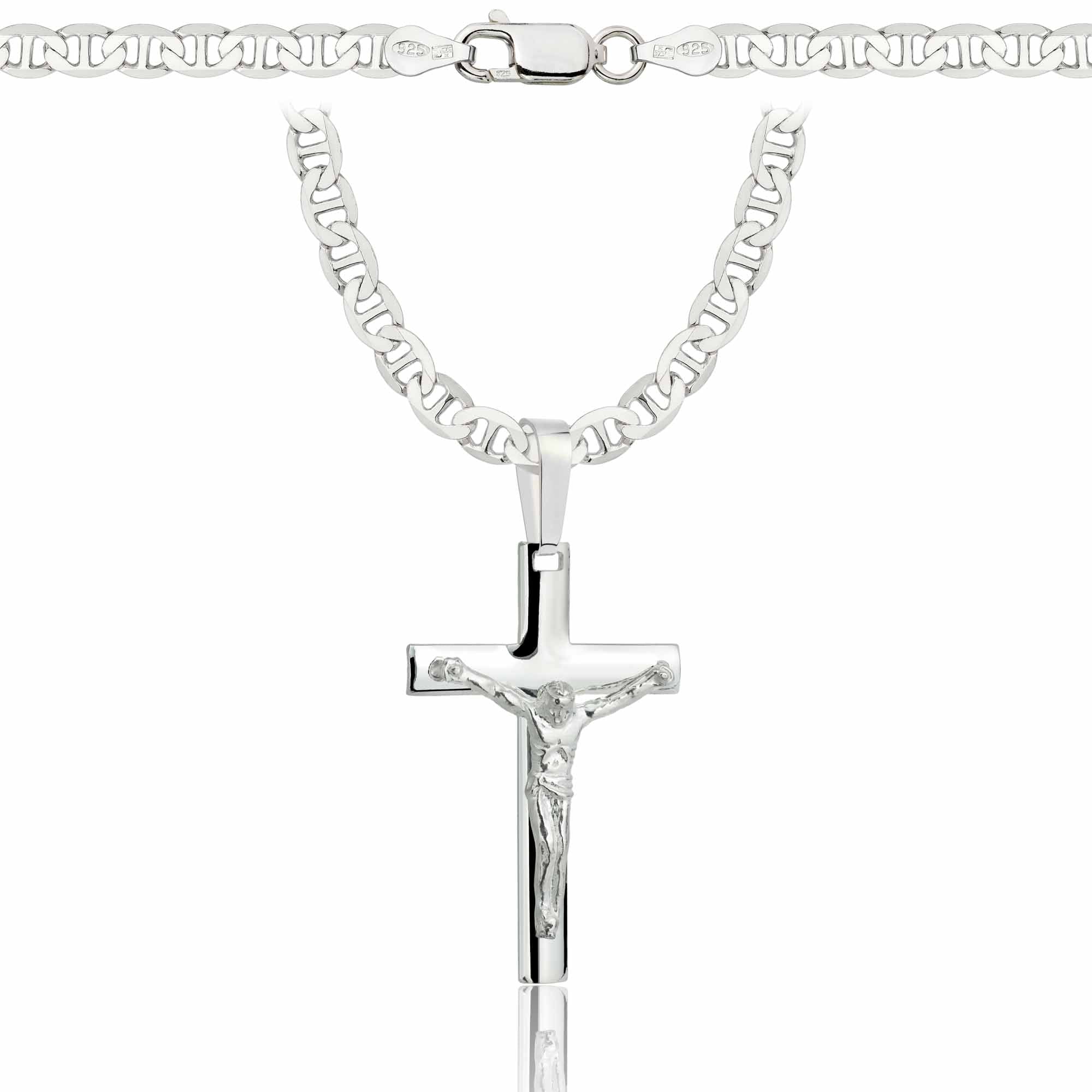 Łańcuszek srebrny z krzyżykiem gucci 4,5mm pr. 925