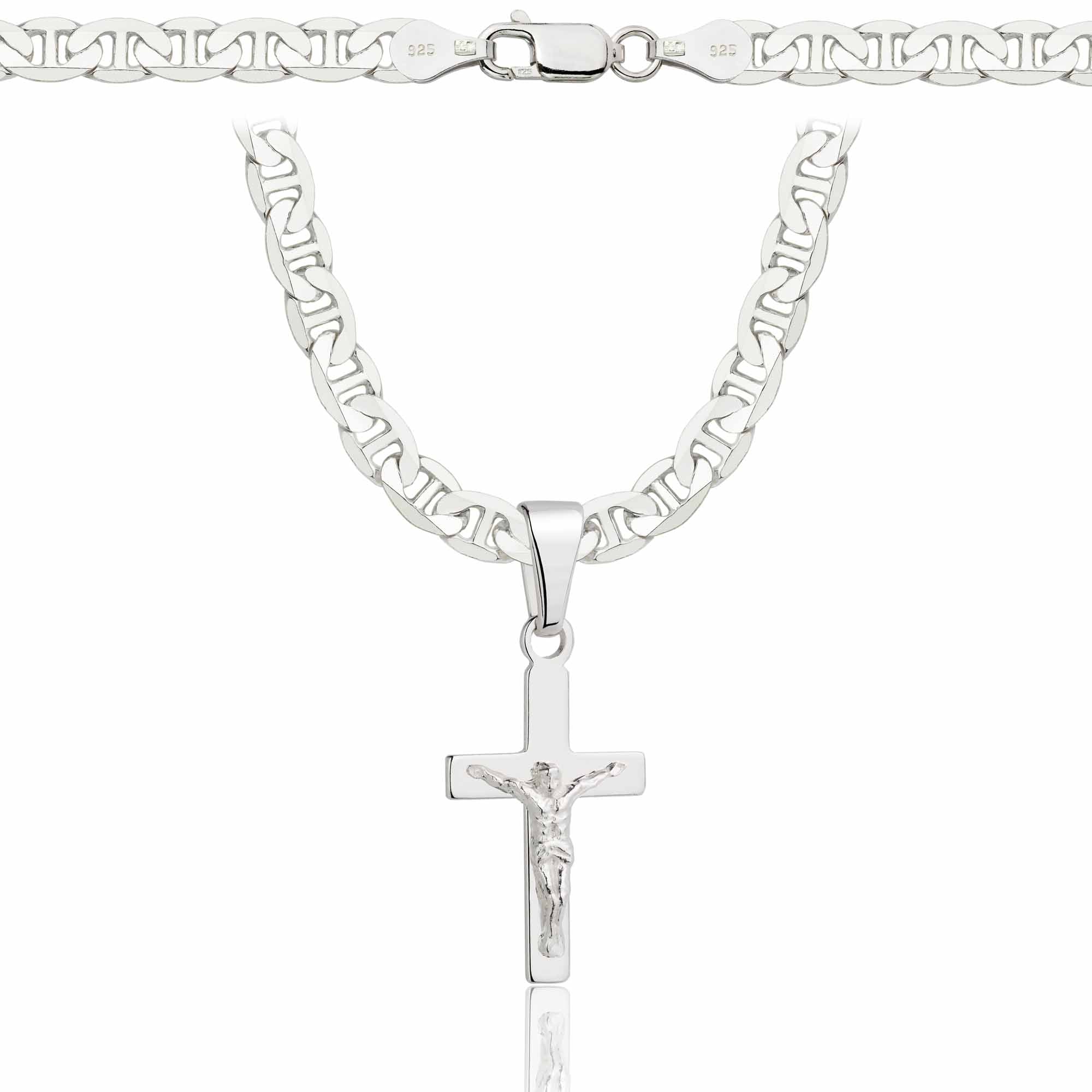 Łańcuszek srebrny z krzyżykiem gucci 5,5mm pr. 925