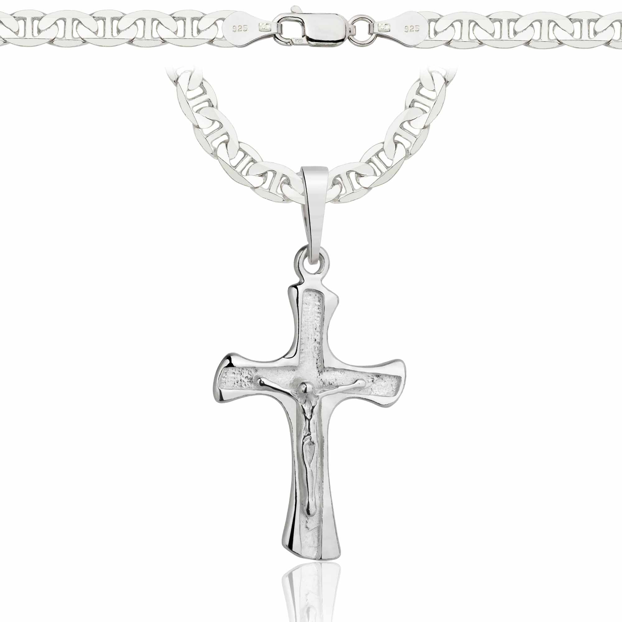 Łańcuszek srebrny z krzyżykiem gucci 5,5mm pr. 925