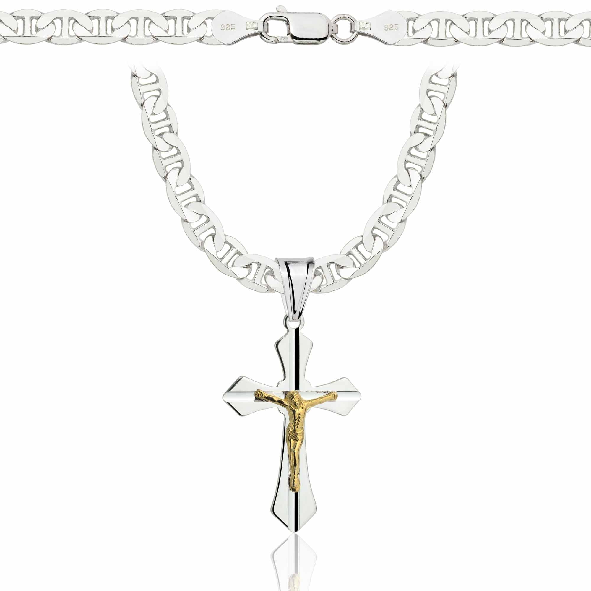 Łańcuszek srebrny z krzyżykiem gucci 5,5mm pr. 925