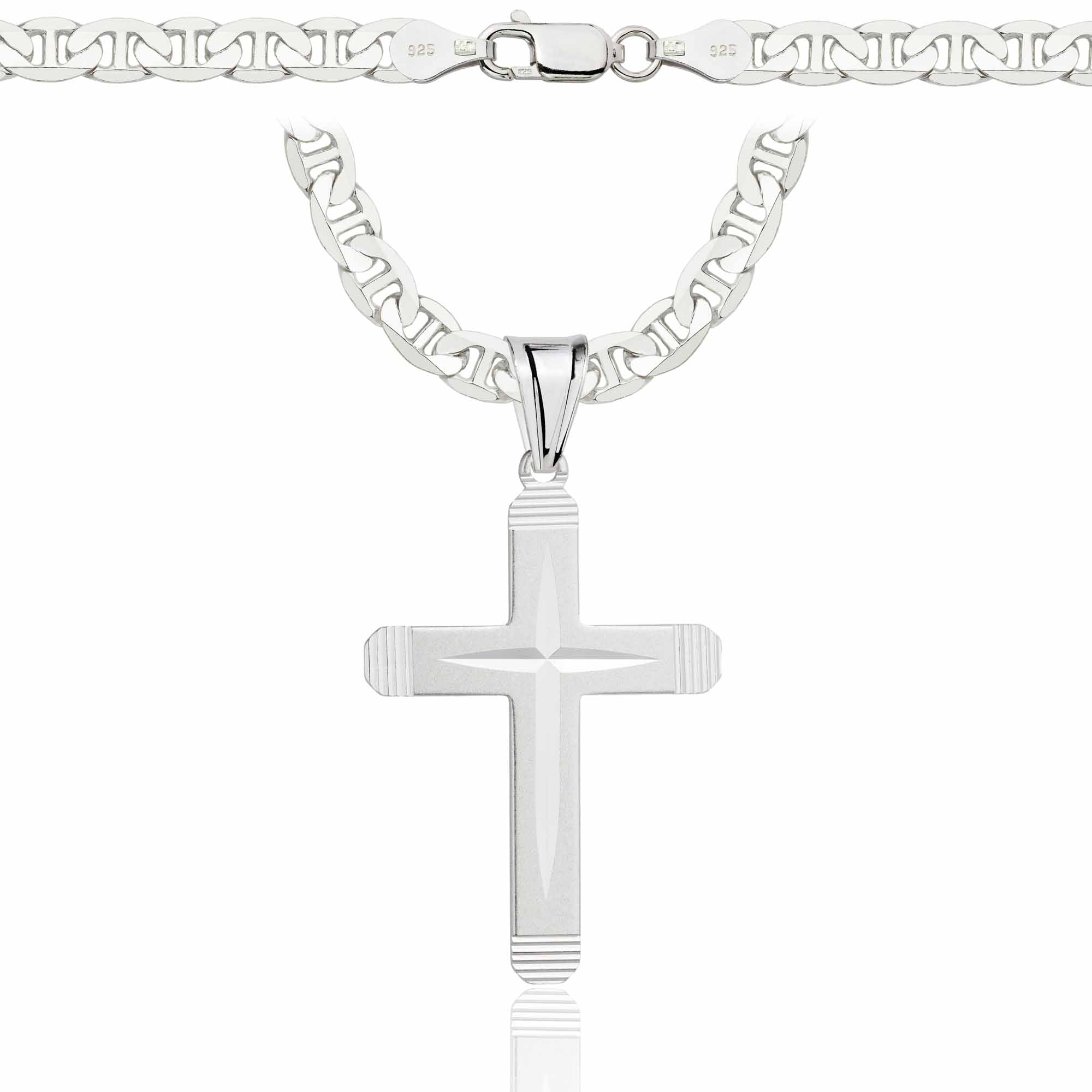 Łańcuszek srebrny z krzyżykiem gucci 5,5mm pr. 925