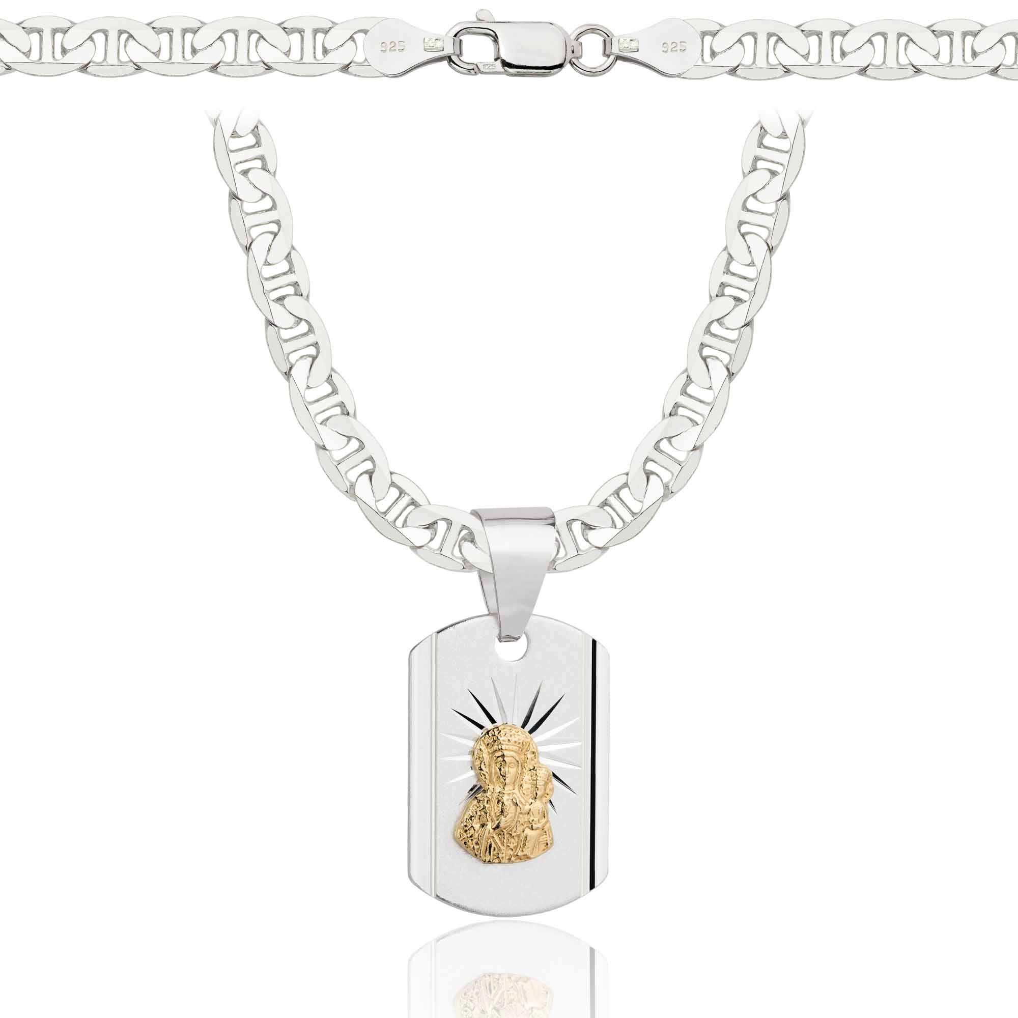 Łańcuszek srebrny z medalikiem gucci 5,5mm pr. 925