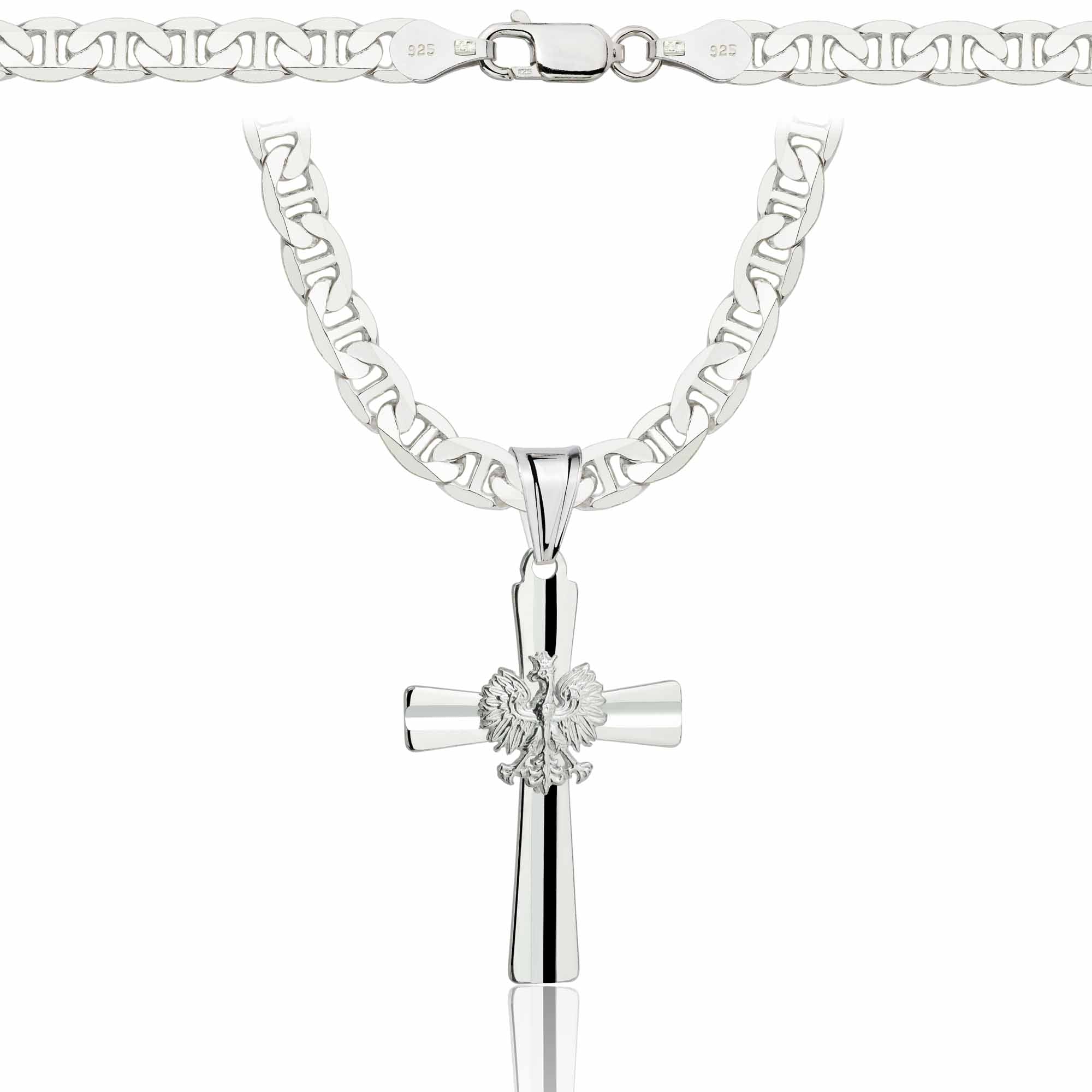 Łańcuszek srebrny z krzyżykiem gucci 5,5mm pr. 925