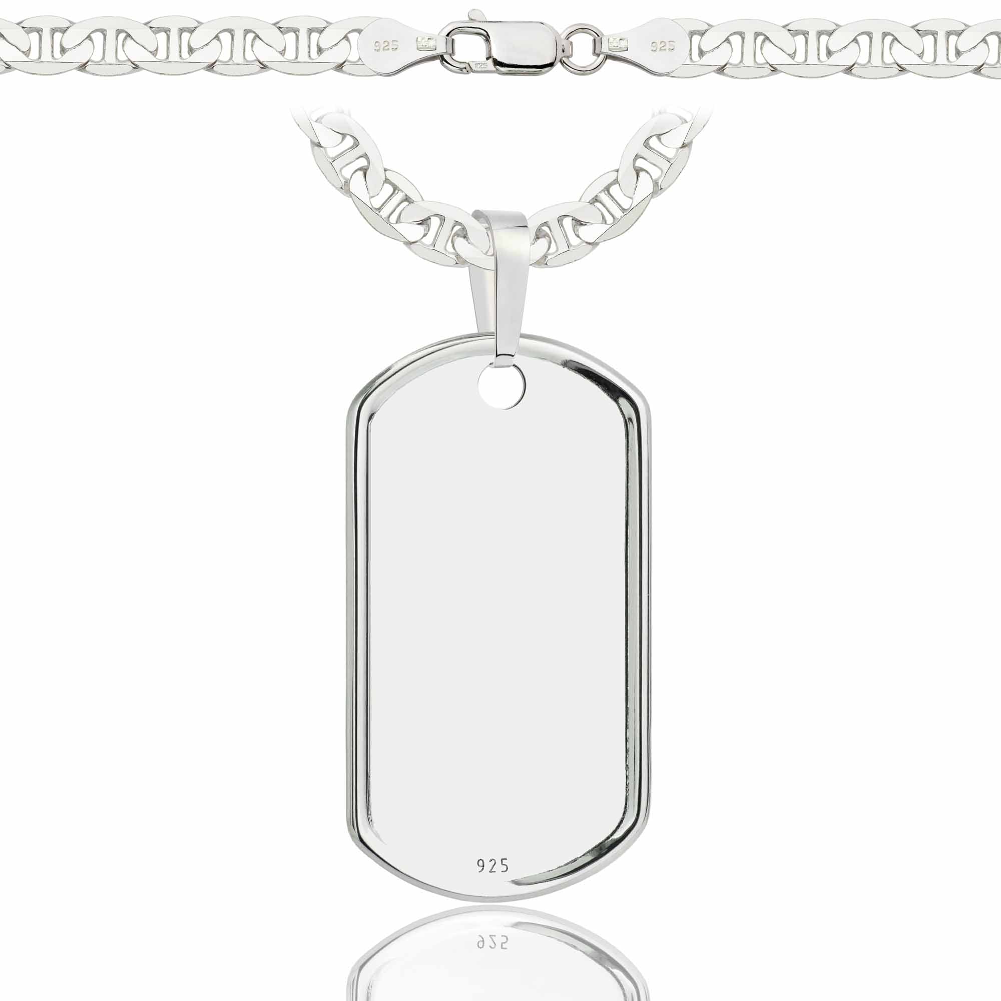 Łańcuszek srebrny z nieśmiertelnikiem gucci 5,5mm pr. 925