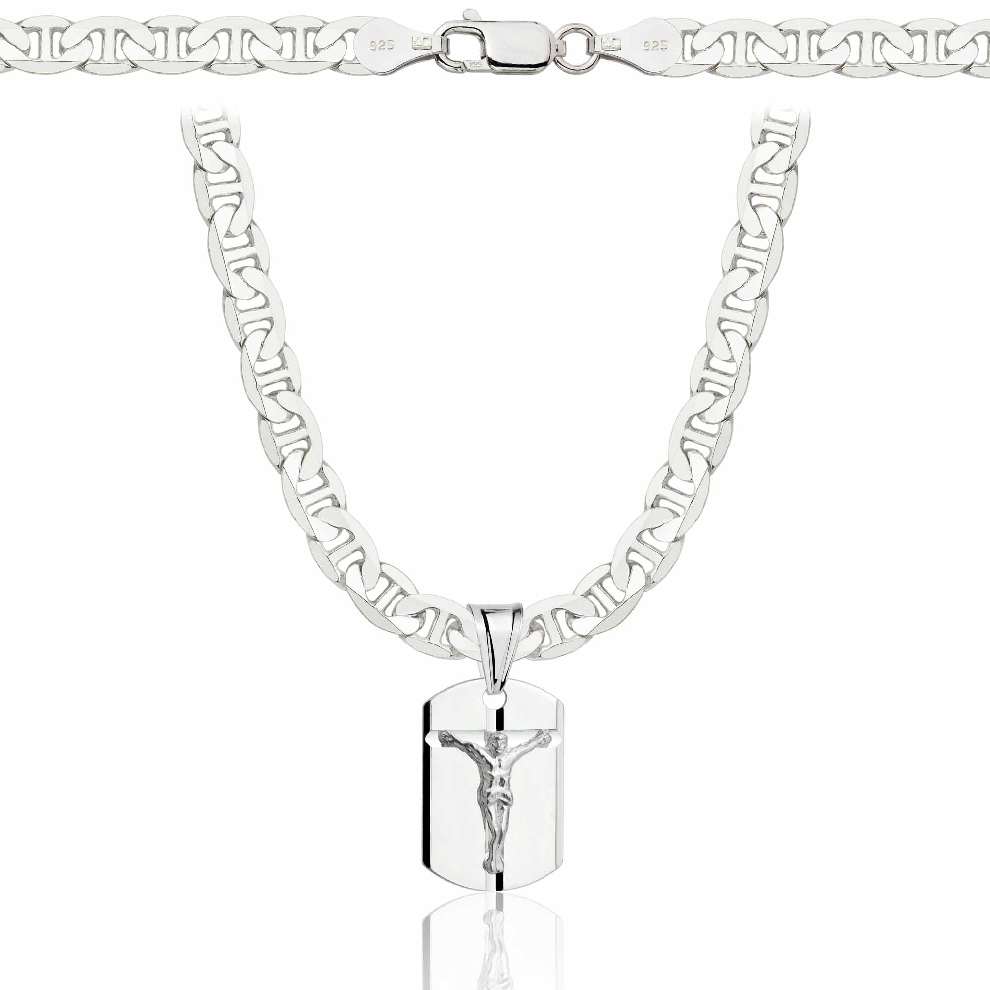 Łańcuszek srebrny z medalikiem gucci 5,5mm pr. 925