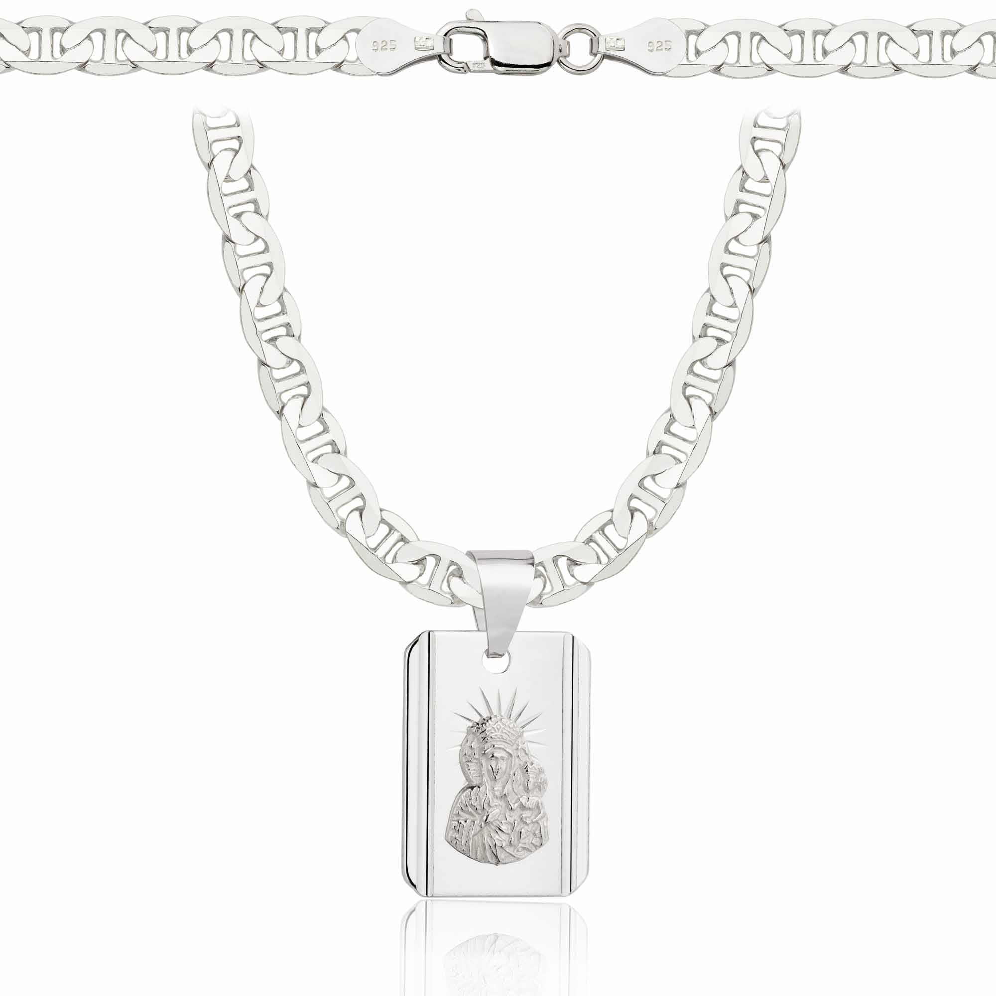 Łańcuszek srebrny z medalikiem gucci 5,5mm pr. 925