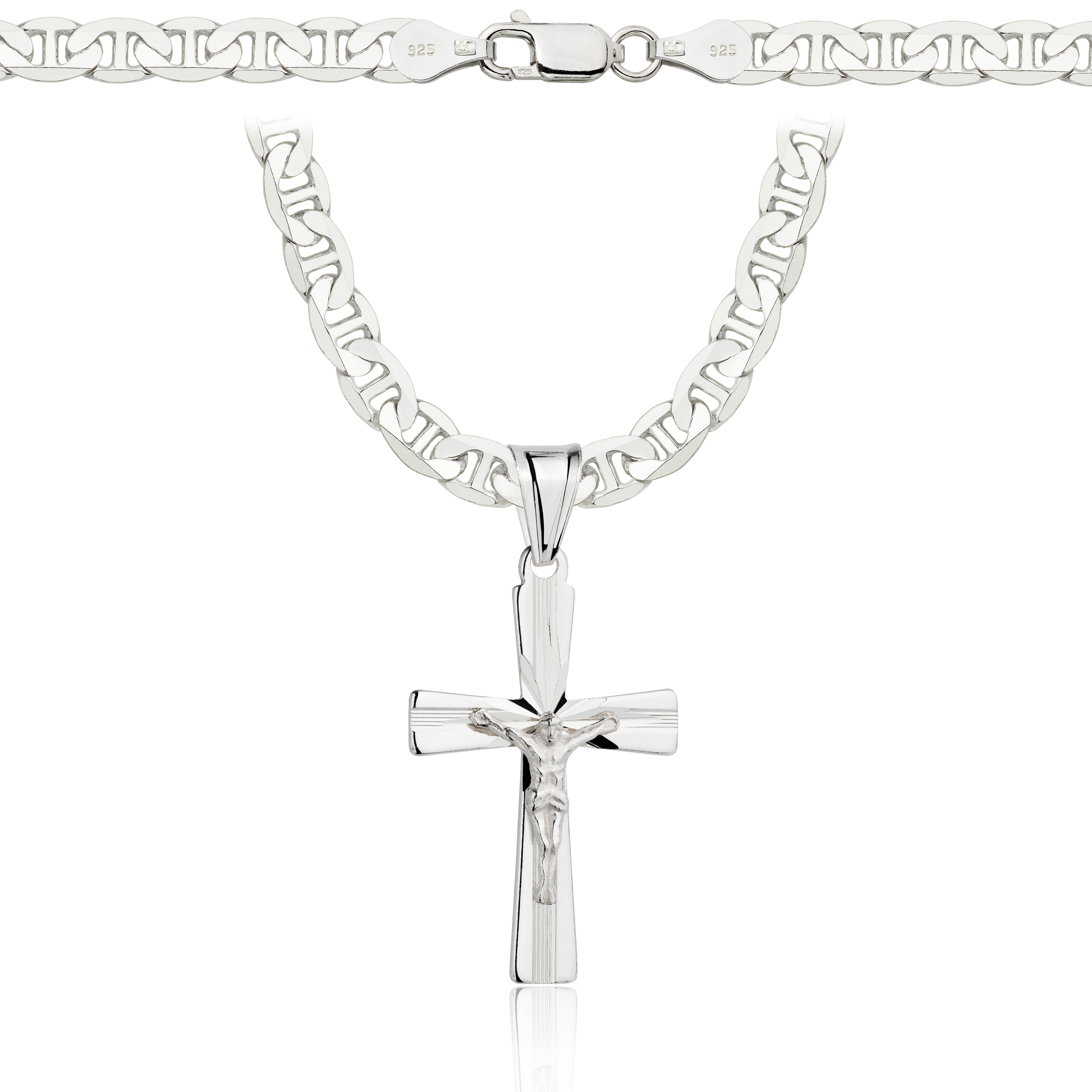 Łańcuszek srebrny z krzyżykiem gucci 5,5mm pr. 925