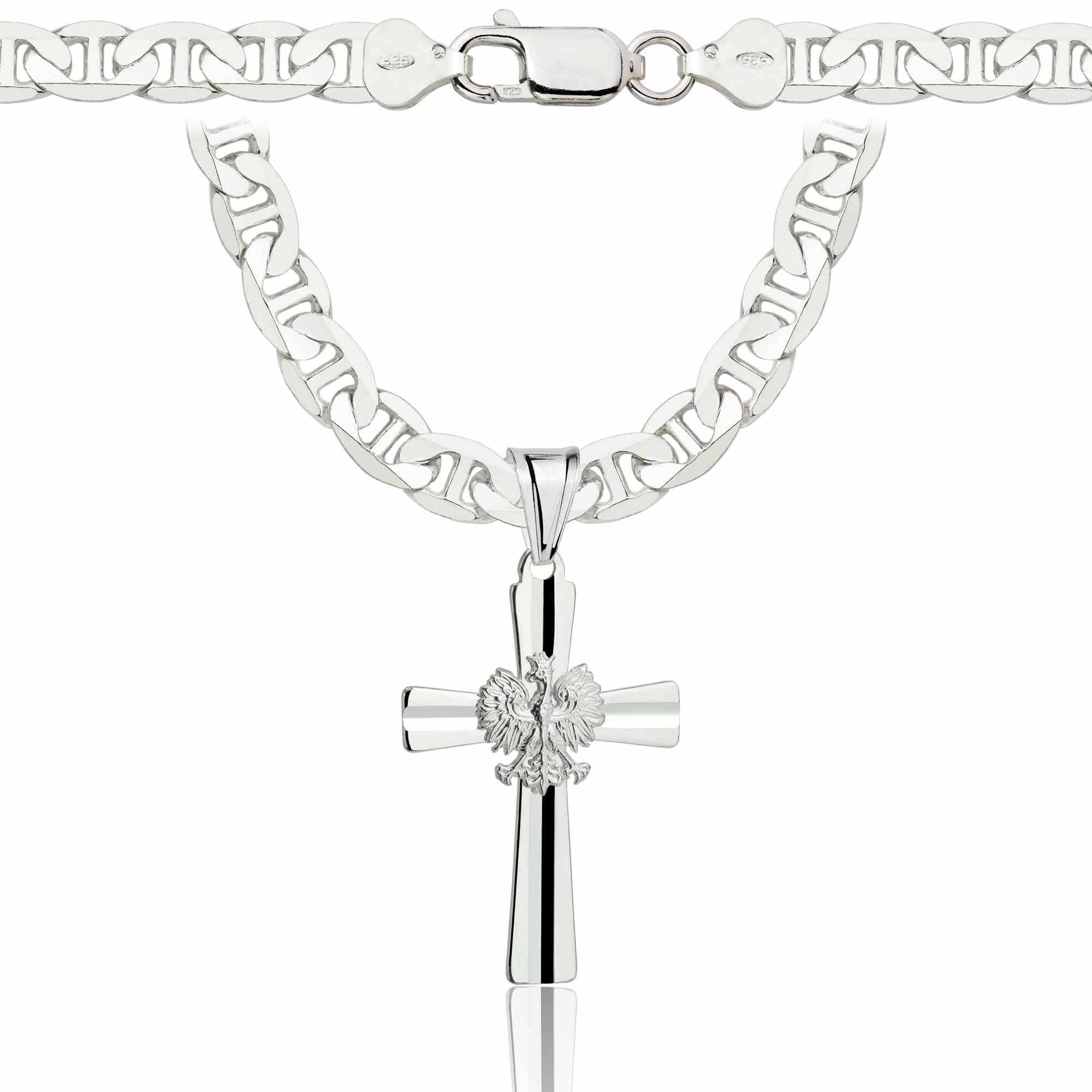 Łańcuszek srebrny z krzyżykiem gucci 6,5mm pr. 925