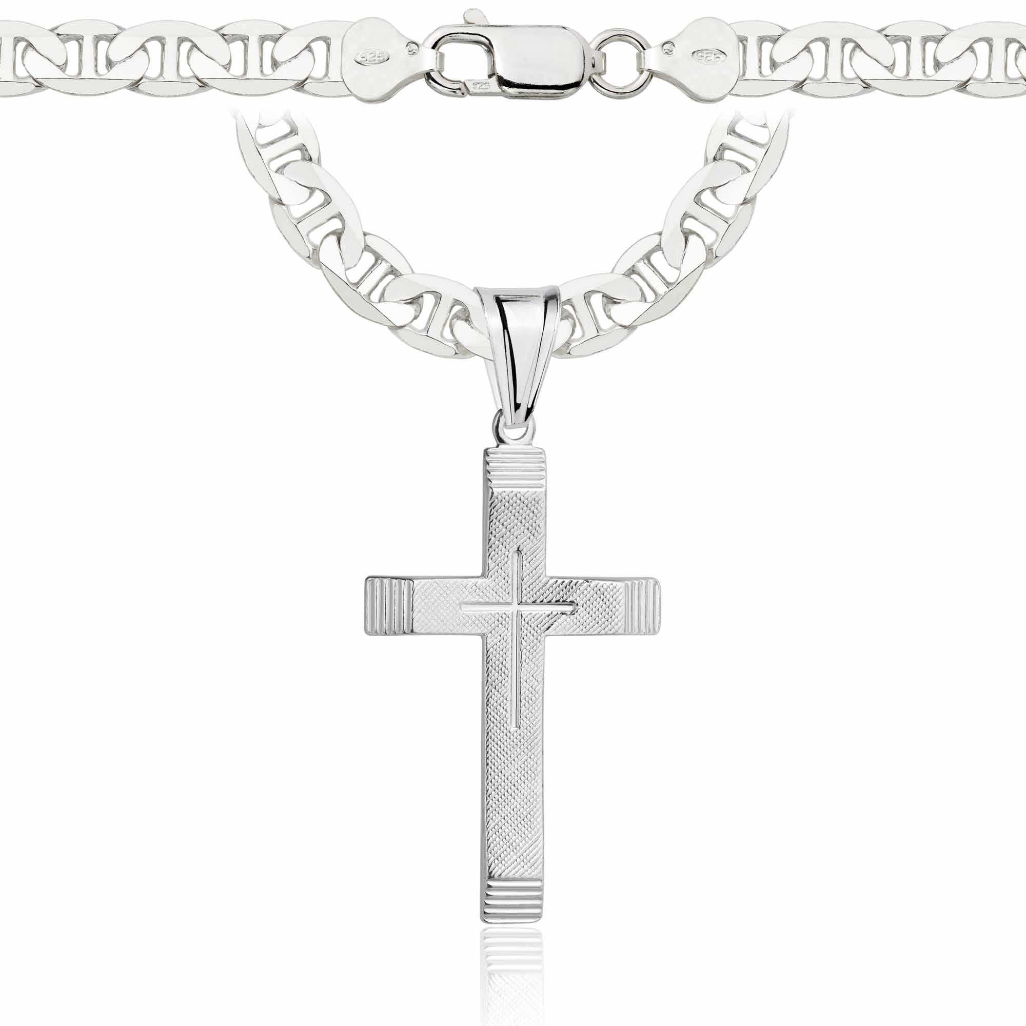 Łańcuszek srebrny z krzyżykiem gucci 6,5mm pr. 925