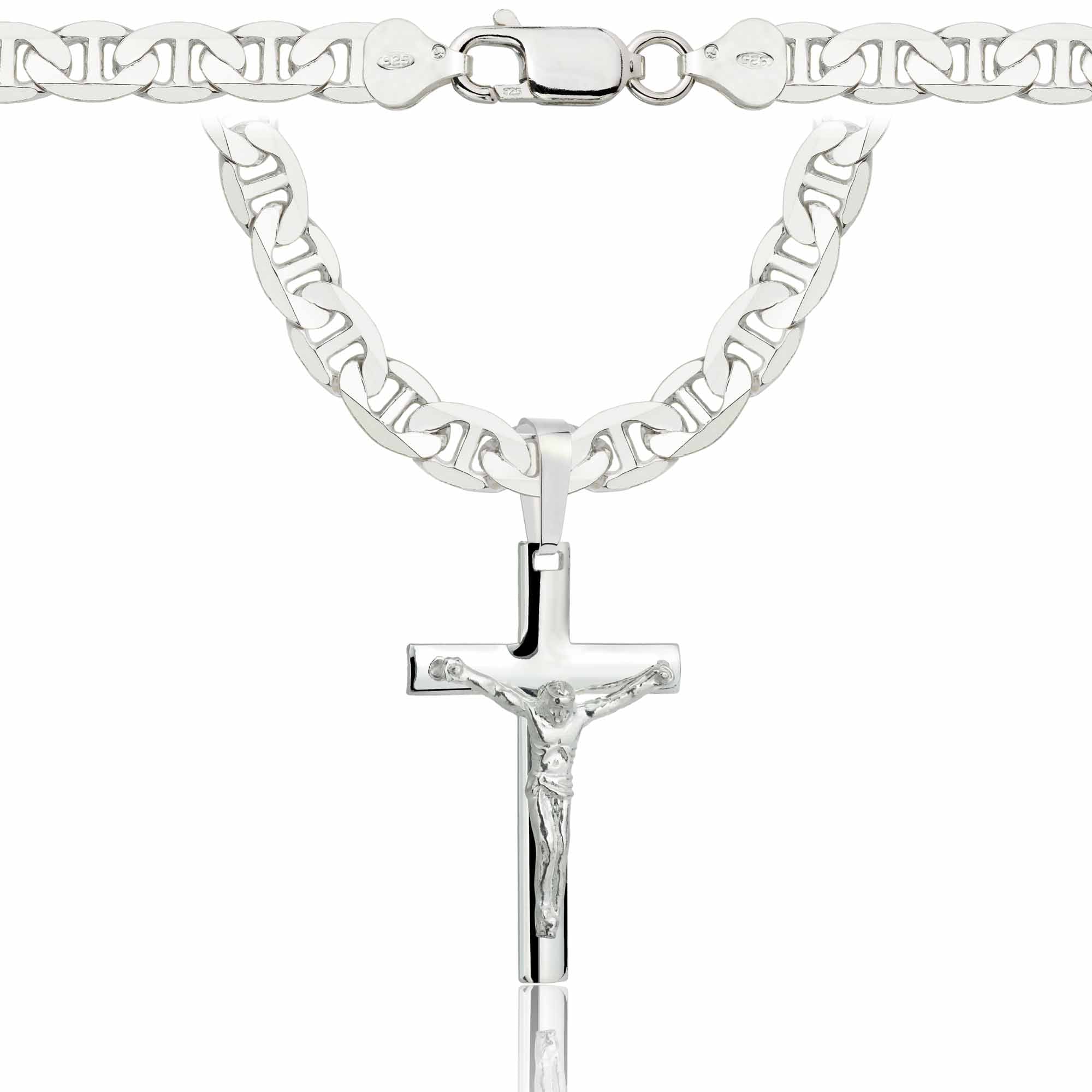 Łańcuszek srebrny z krzyżykiem gucci 6,5mm pr. 925