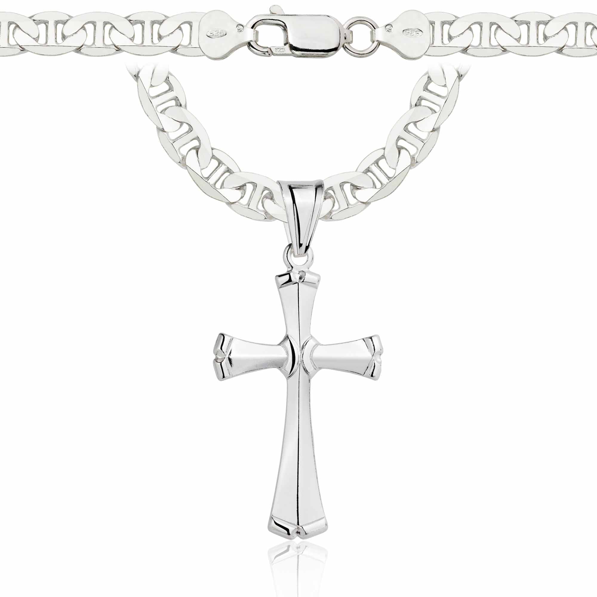 Łańcuszek srebrny z krzyżykiem gucci 6,5mm pr. 925