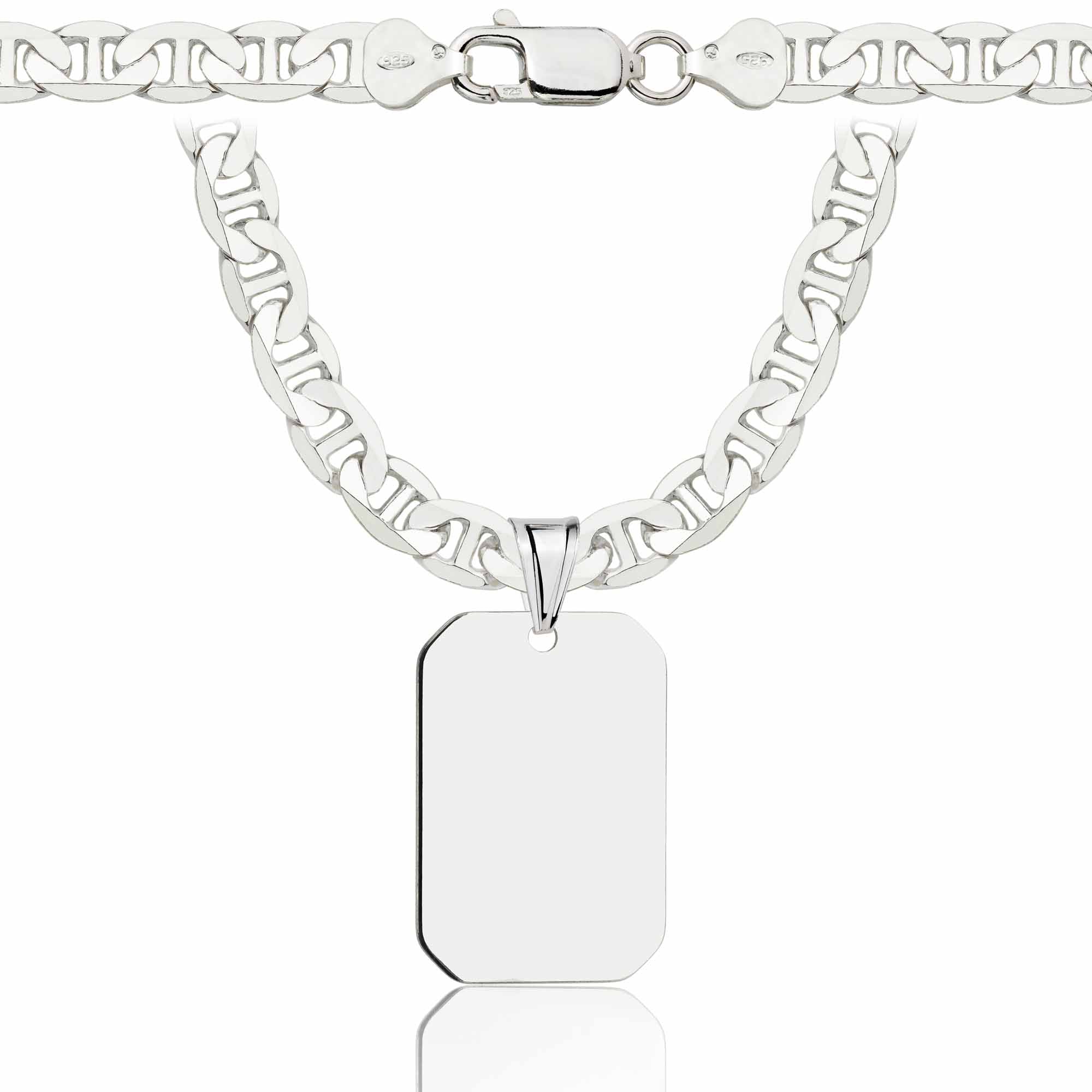 Łańcuszek srebrny z nieśmiertelnikiem gucci 6,5mm pr. 925