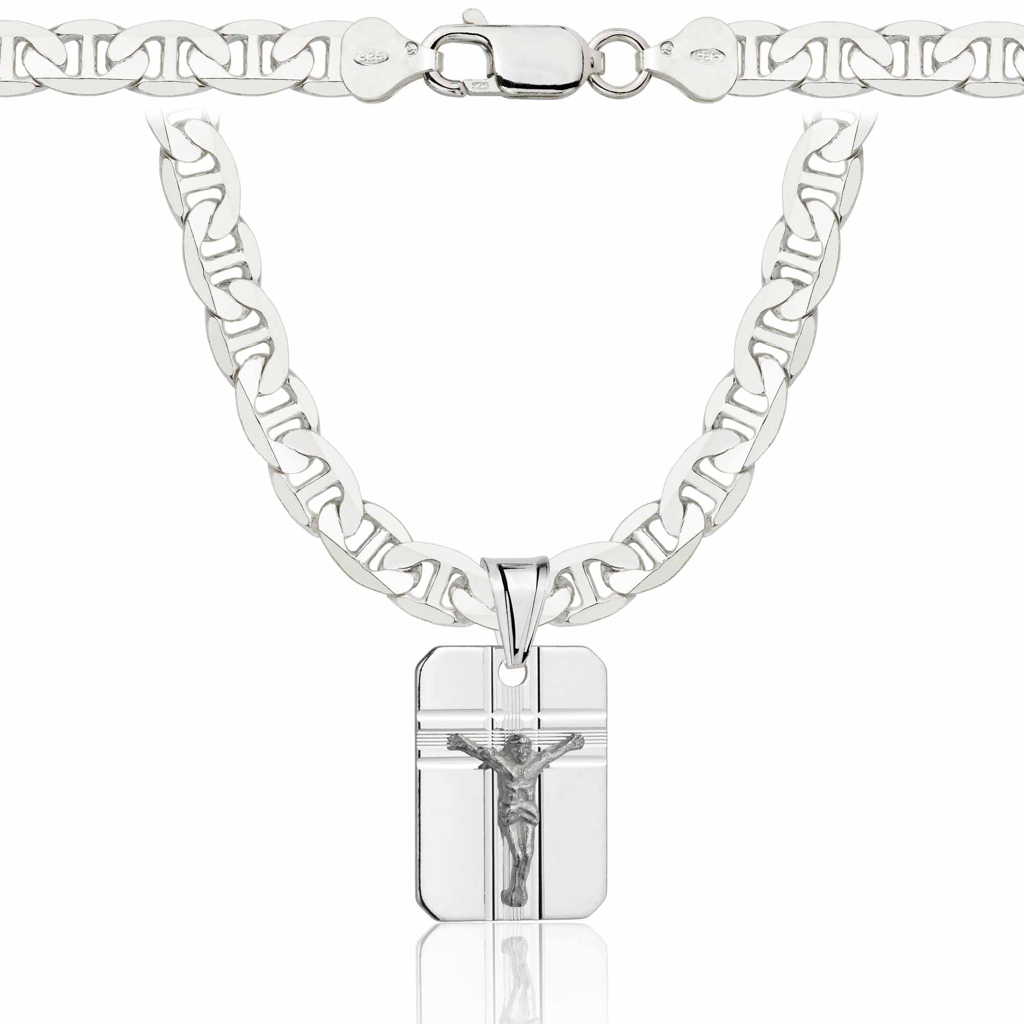 Łańcuszek srebrny z medalikiem gucci 6,5mm pr. 925