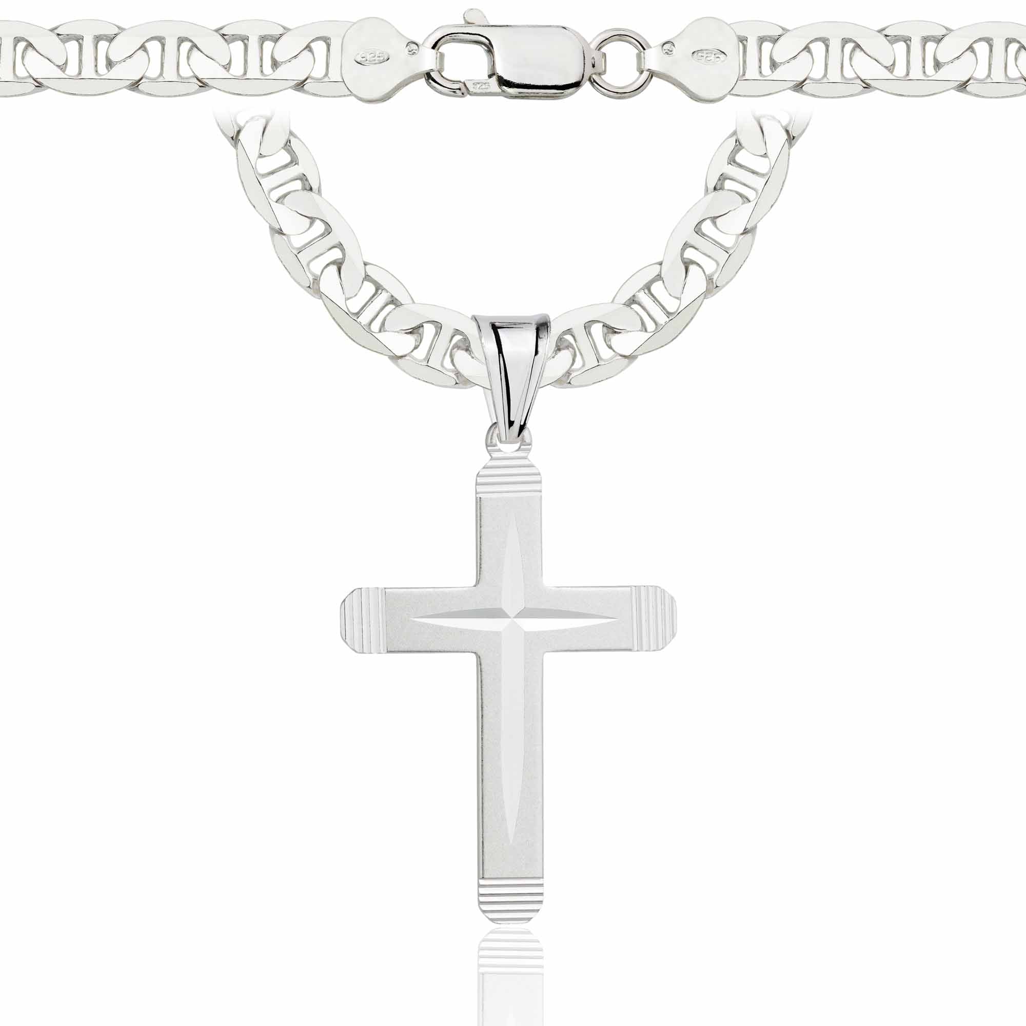 Łańcuszek srebrny z krzyżykiem gucci 6,5mm pr. 925