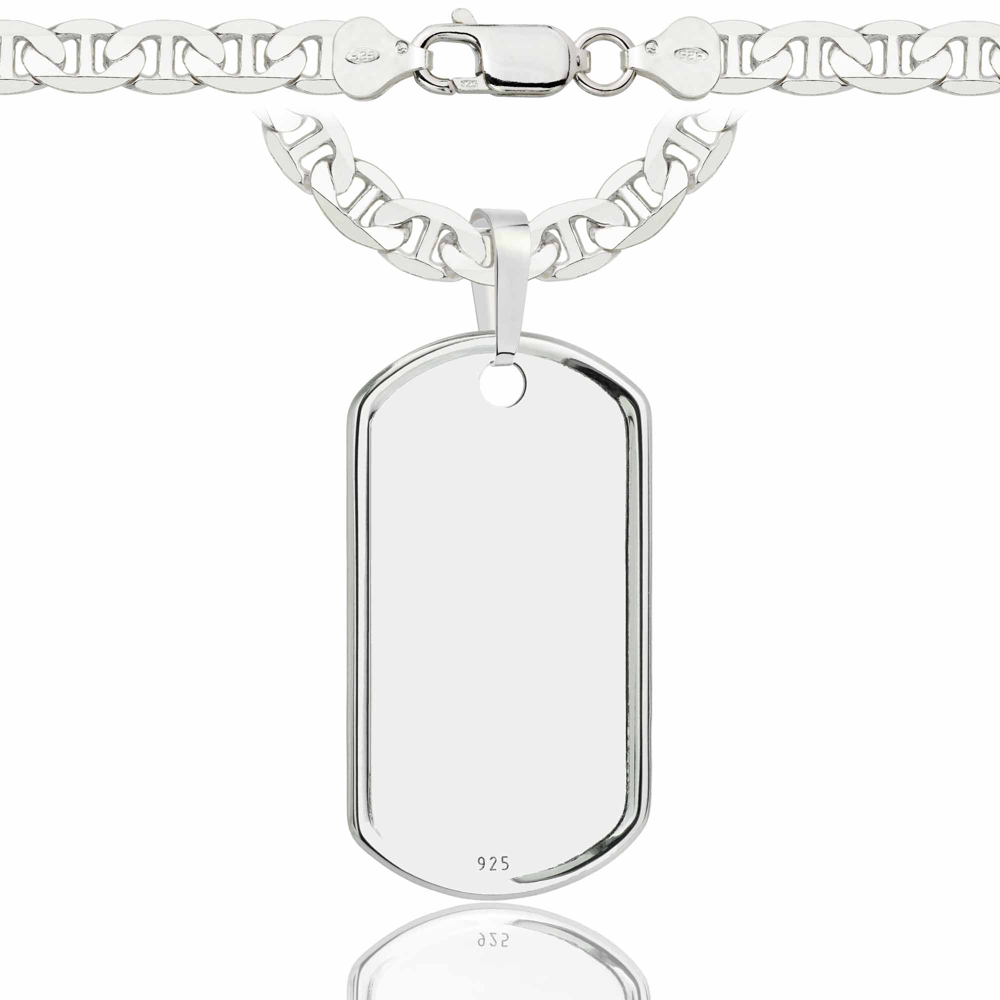 Łańcuszek srebrny z nieśmiertelnikiem gucci 6,5mm pr. 925