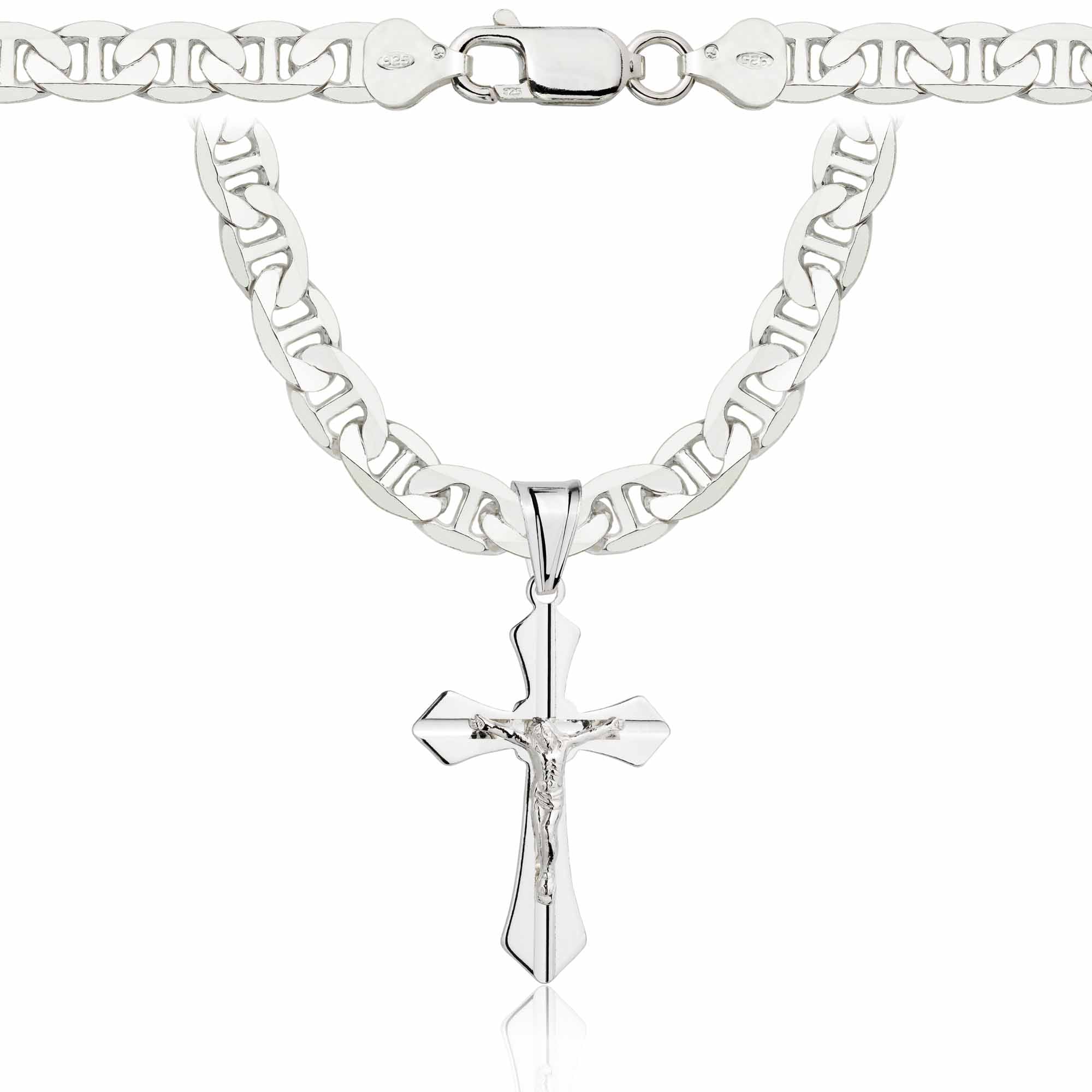 Łańcuszek srebrny z krzyżykiem gucci 6,5mm pr. 925