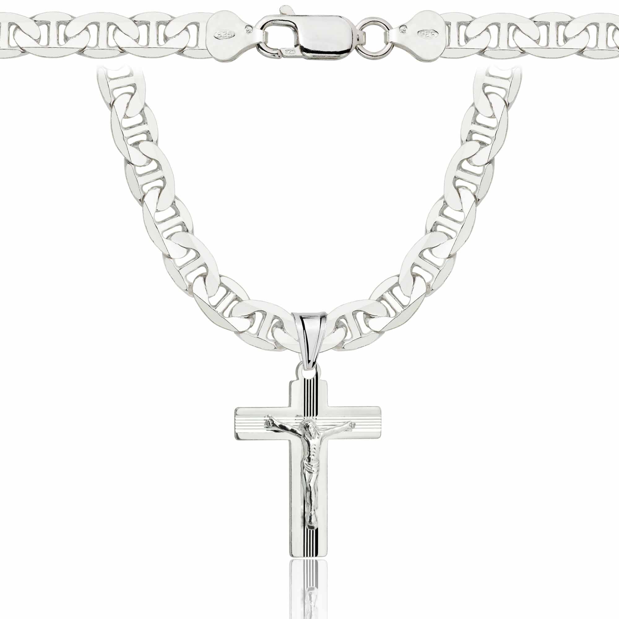 Łańcuszek srebrny z krzyżykiem gucci 6,5mm pr. 925