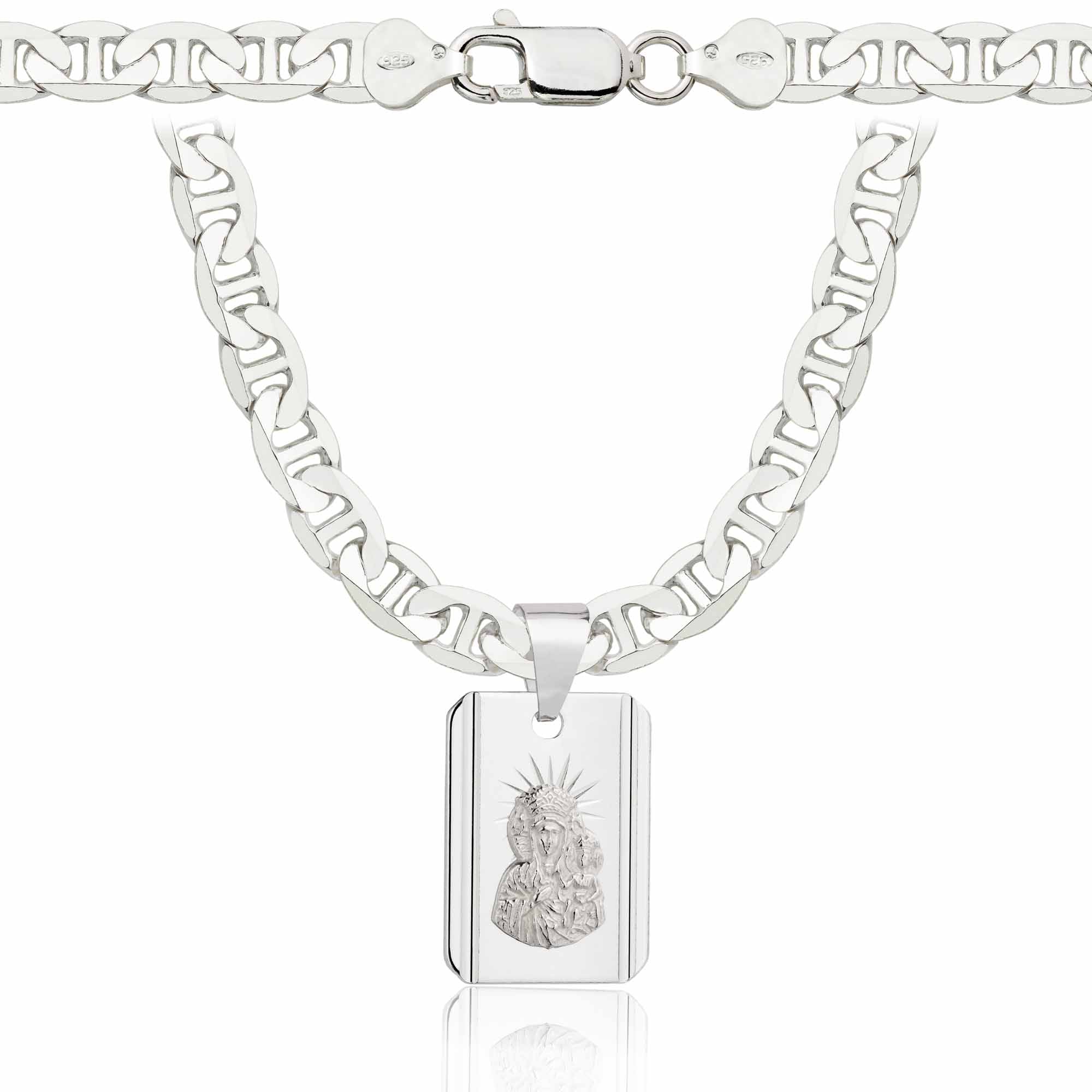 Łańcuszek srebrny z medalikiem gucci 6,5mm pr. 925