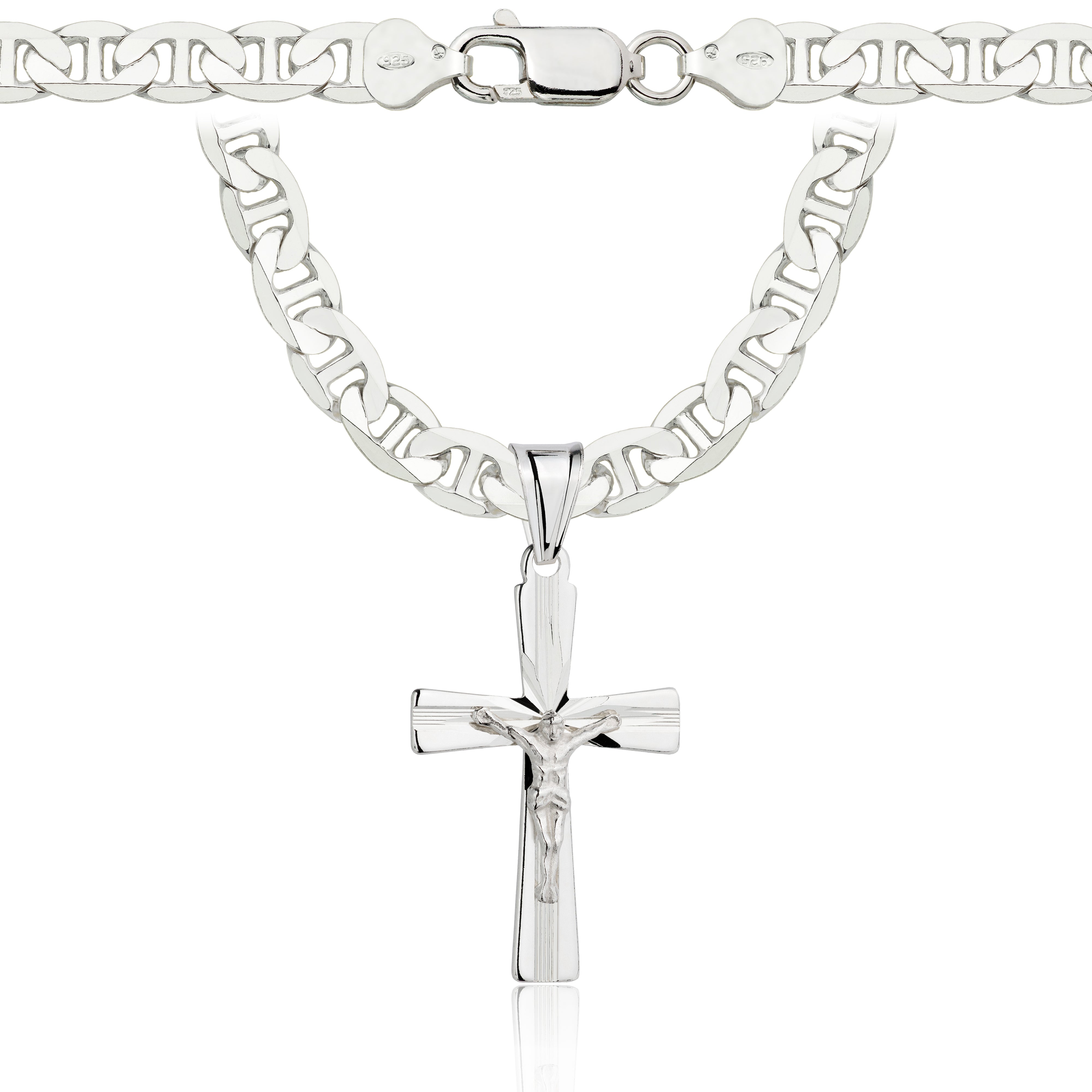 Łańcuszek srebrny z krzyżykiem gucci 6,5mm pr. 925