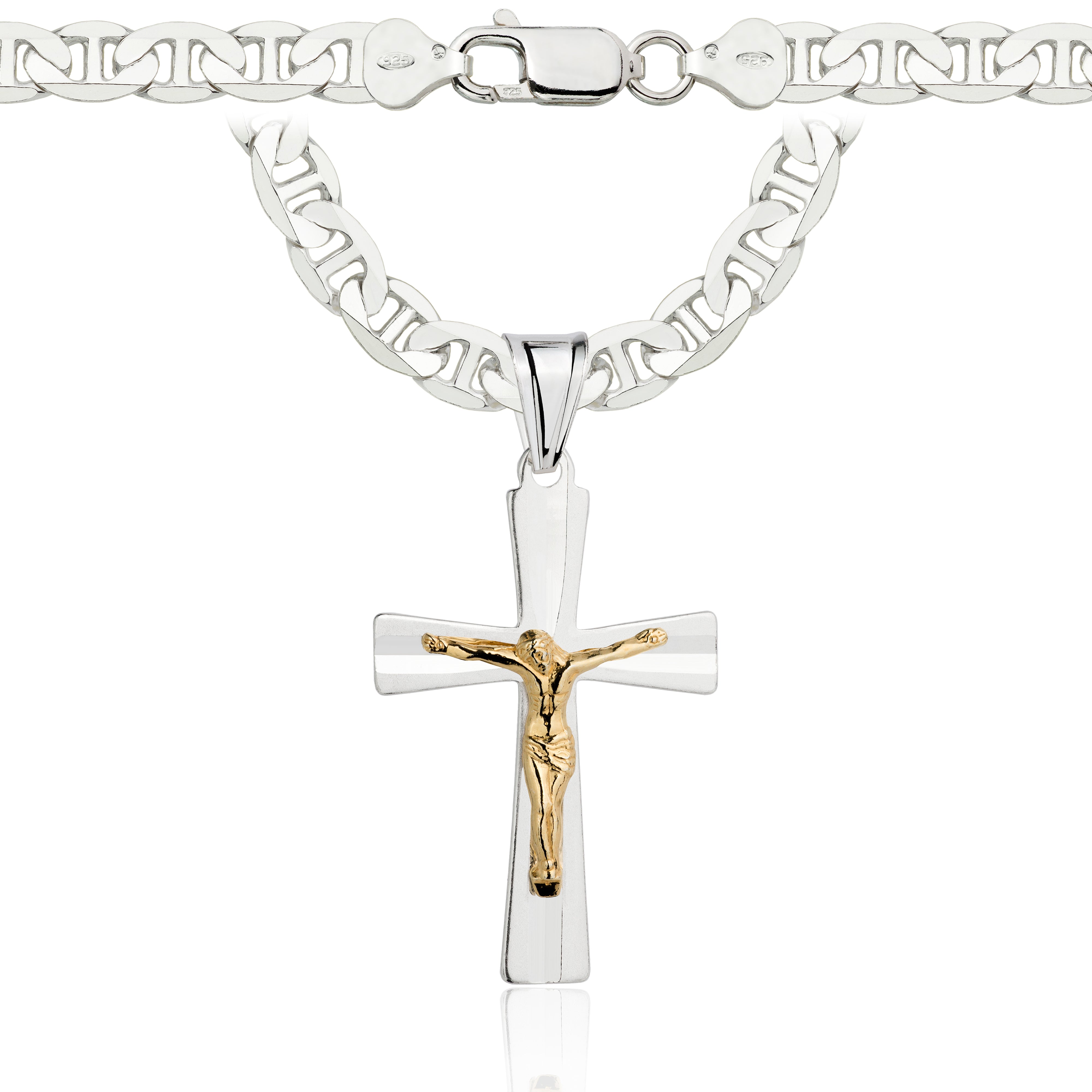 Łańcuszek srebrny z krzyżykiem gucci 6,5mm pr. 925