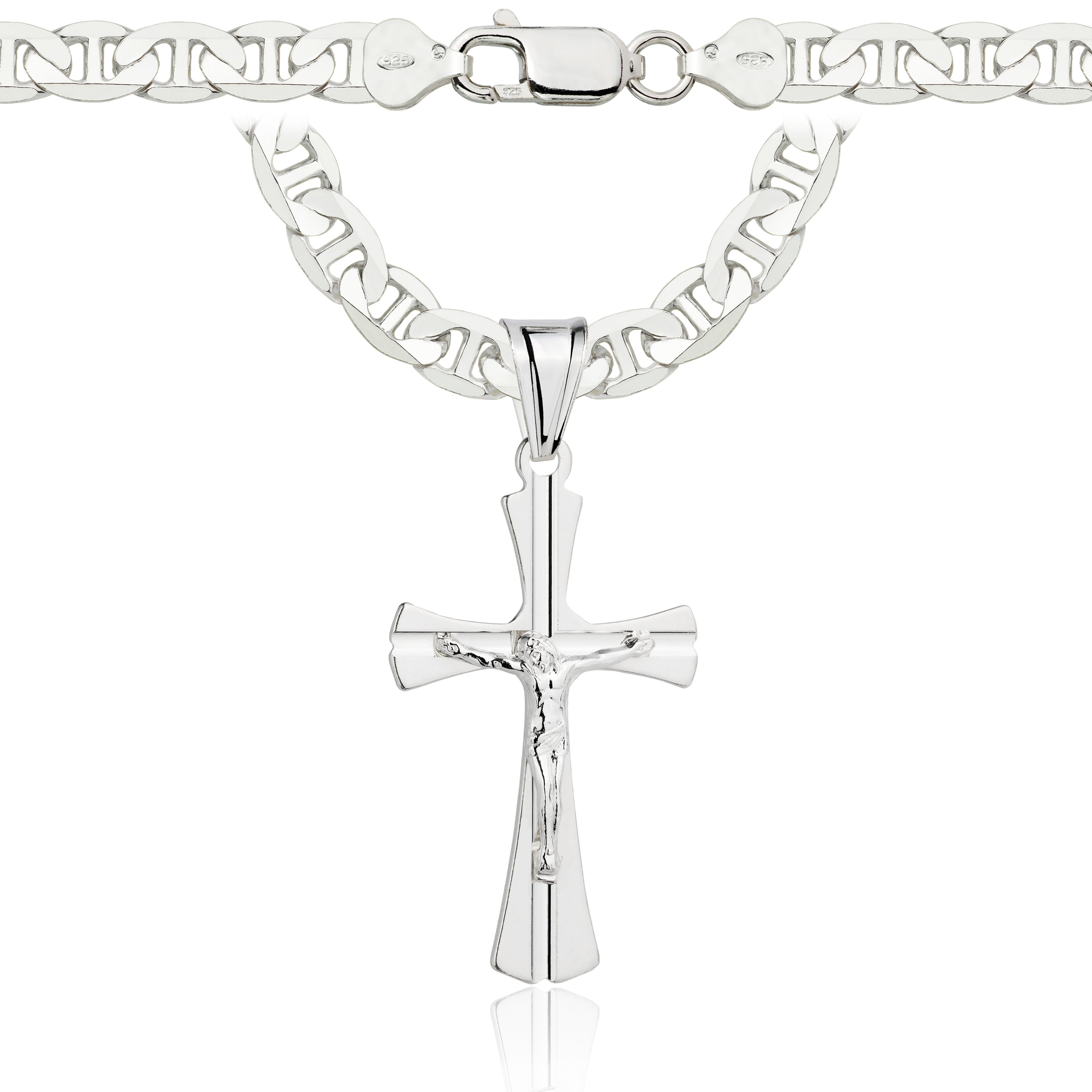 Łańcuszek srebrny z krzyżykiem gucci 6,5mm pr. 925