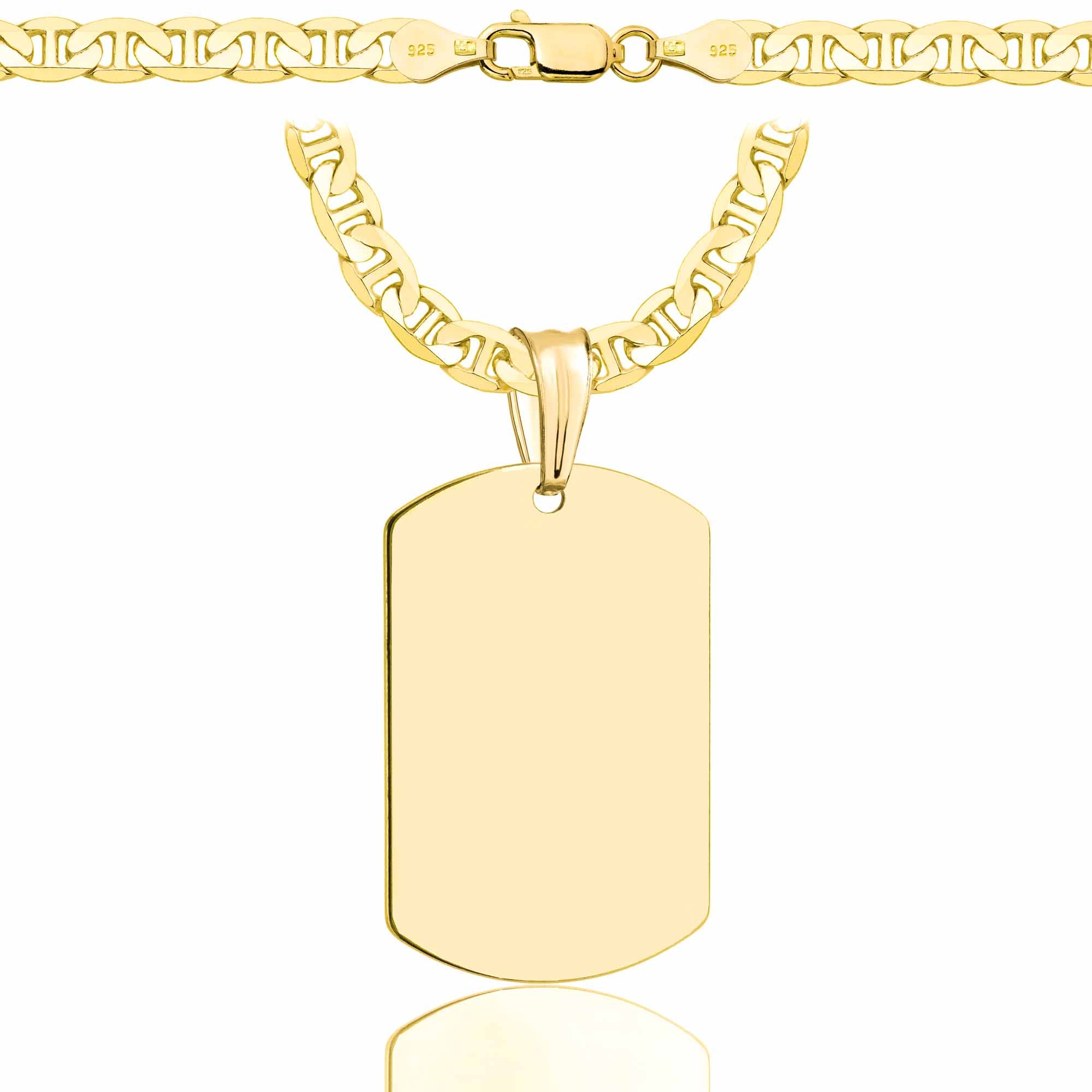 Łańcuszek pozłacany srebrny z nieśmiertelnikiem gucci 5,5mm pr. 925 585