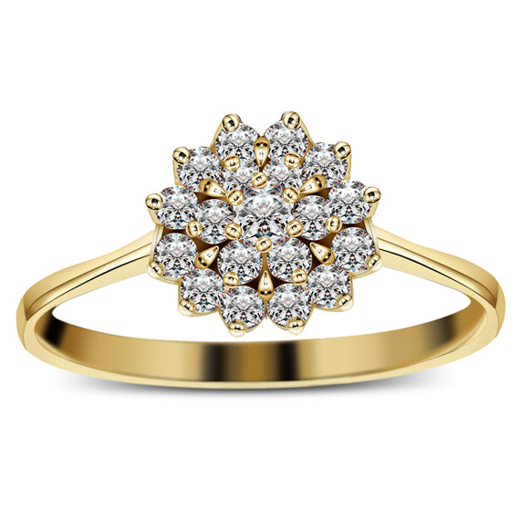 Złoty pierścionek z cyrkoniami 333