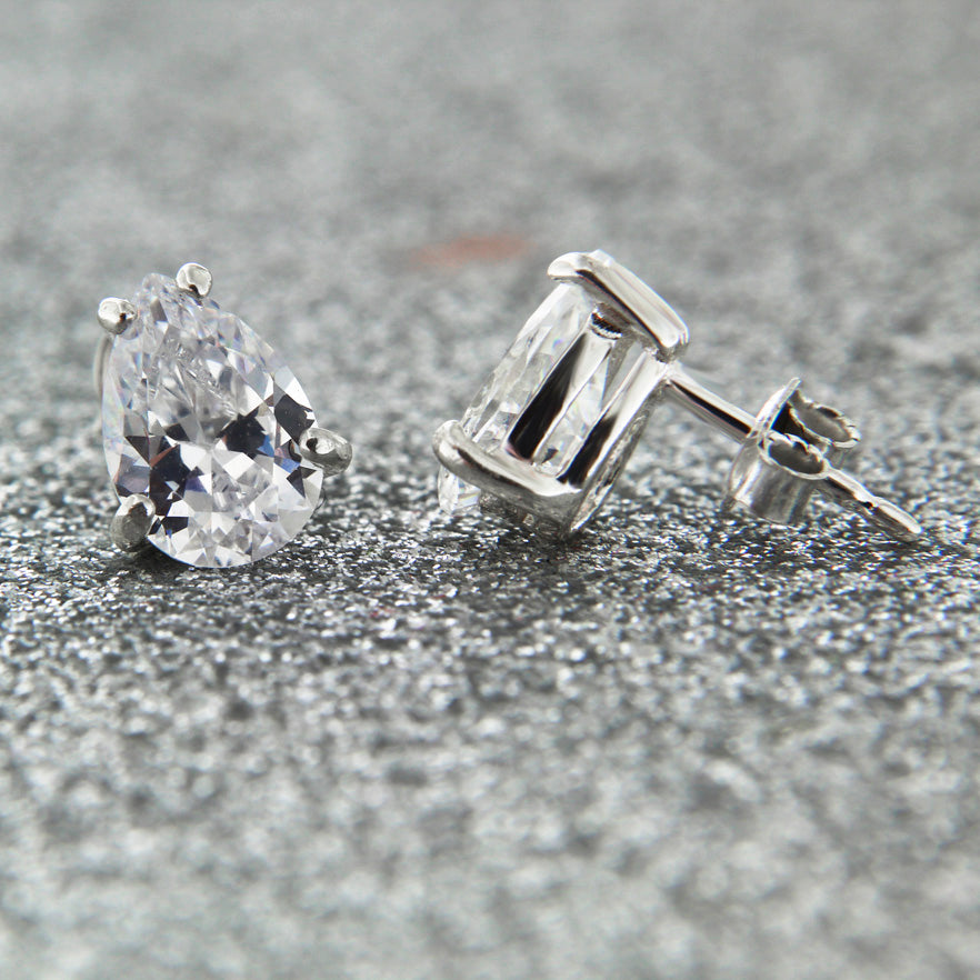 Kolczyki z cyrkoniami 10mm łezki kropelki