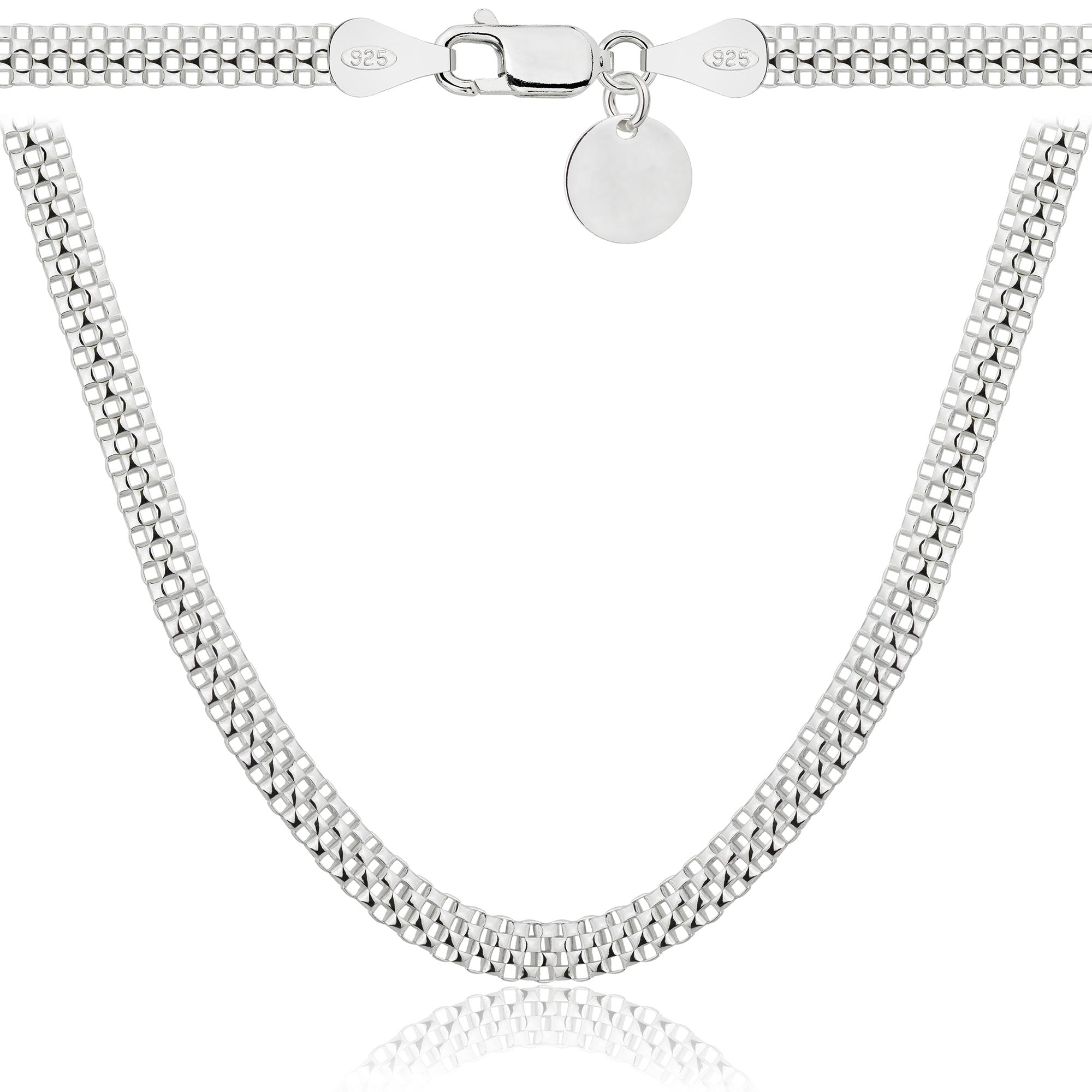 Łańcuszek srebrny tub 4mm pr. 925