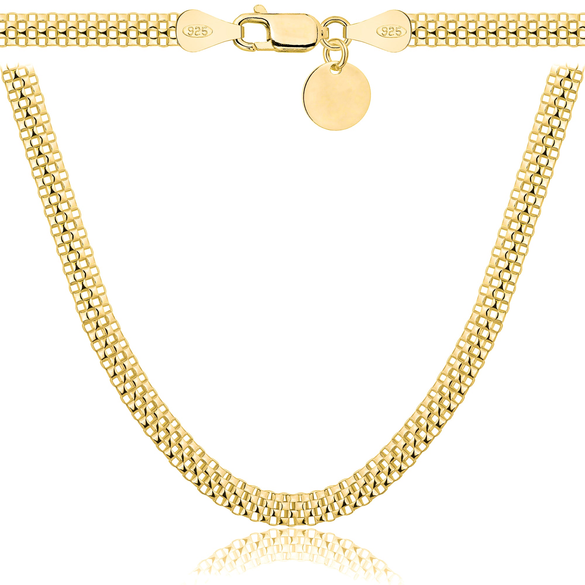 Łańcuszek pozłacany srebrny tub 4mm pr. 925 585