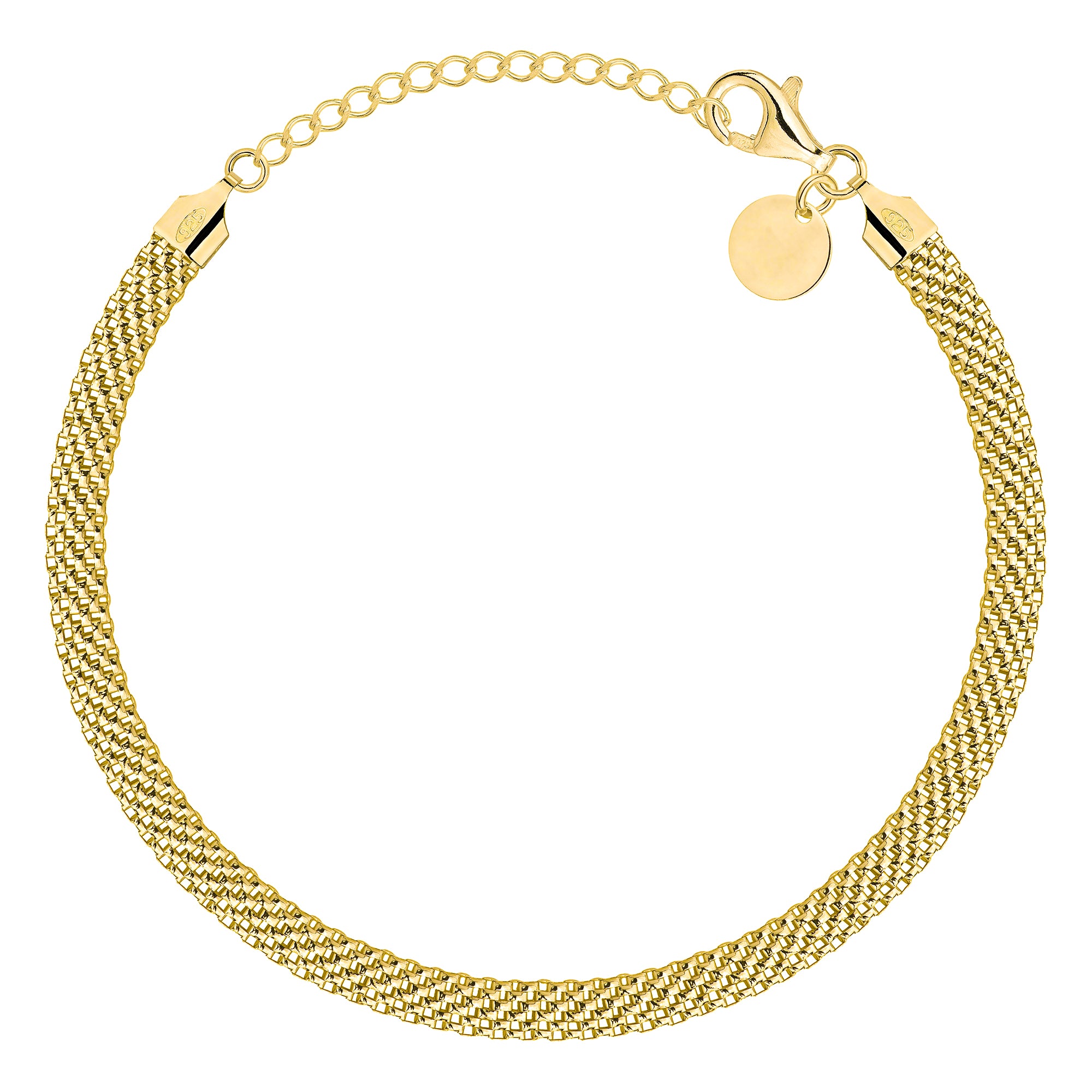 Bransoletka pozłacana srebrna tub 5mm pr. 925 585