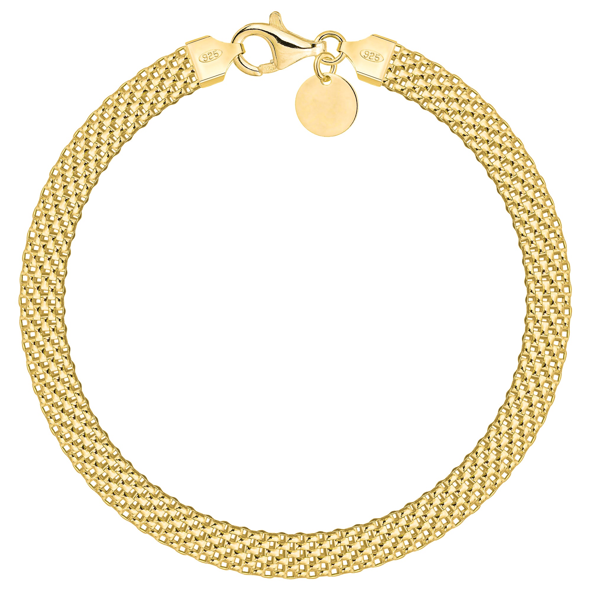 Bransoletka pozłacana srebrna tub 6mm pr. 925 585