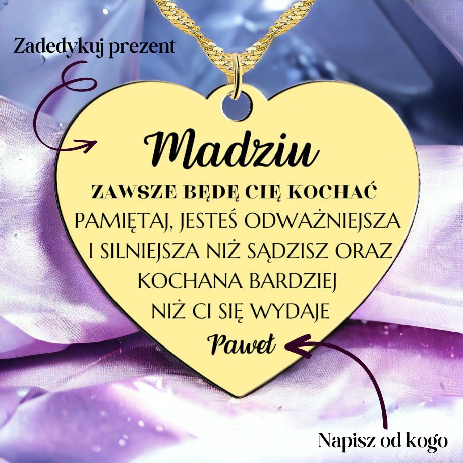 Naszyjnik pozłacany - Zawsze będę Cię kochać