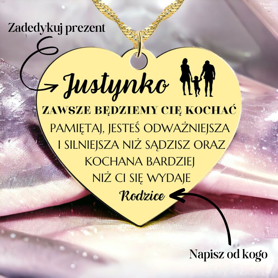 Naszyjnik złocony - Zawsze będziemy Cię kochać