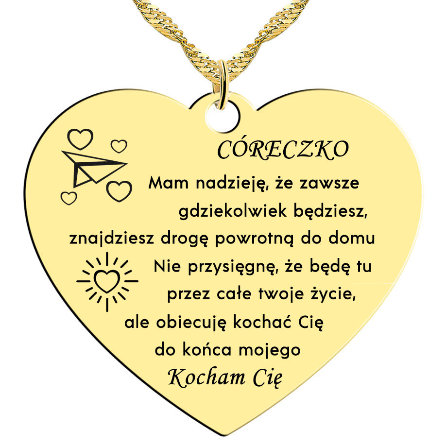 Naszyjnik pozłacany - Obiecuję Cię kochać