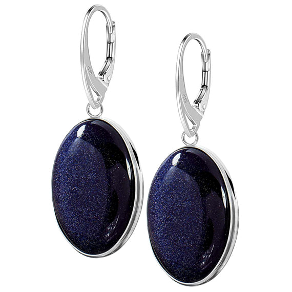 Wiszące kolczyki z dużym kamieniem - noc kairu