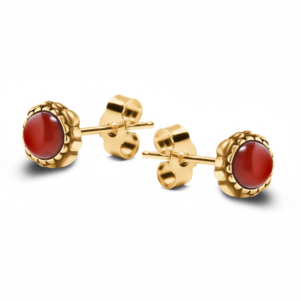 Kolczyki zdobione z koralami Retro Chic srebro pozłacane