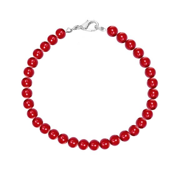Bransoletka czerwone korale 6mm