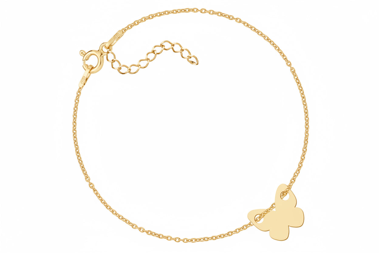 Srebrna bransoletka celebrytka z motylem