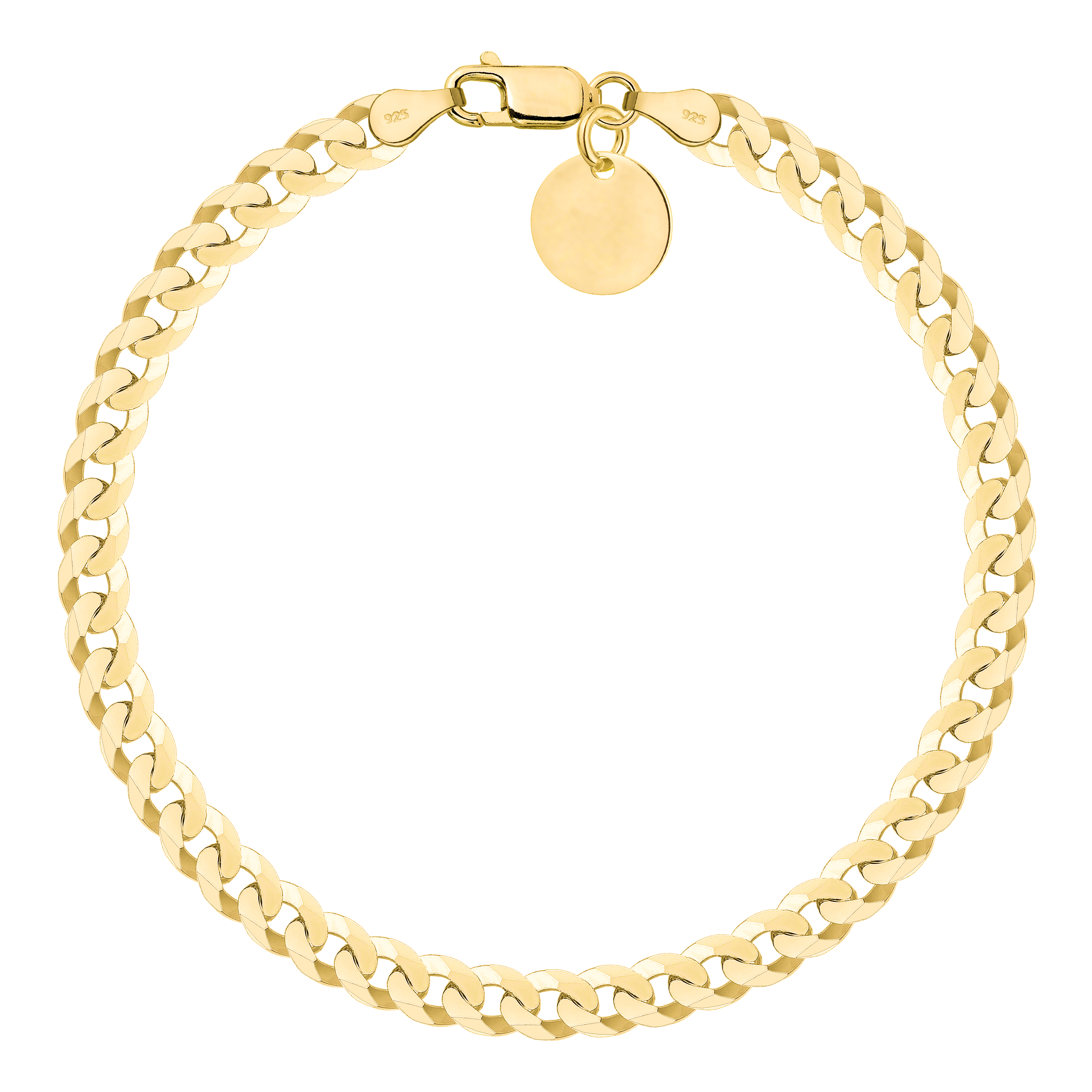 Bransoletka pozłacana srebrna pancerka 5mm pr. 925