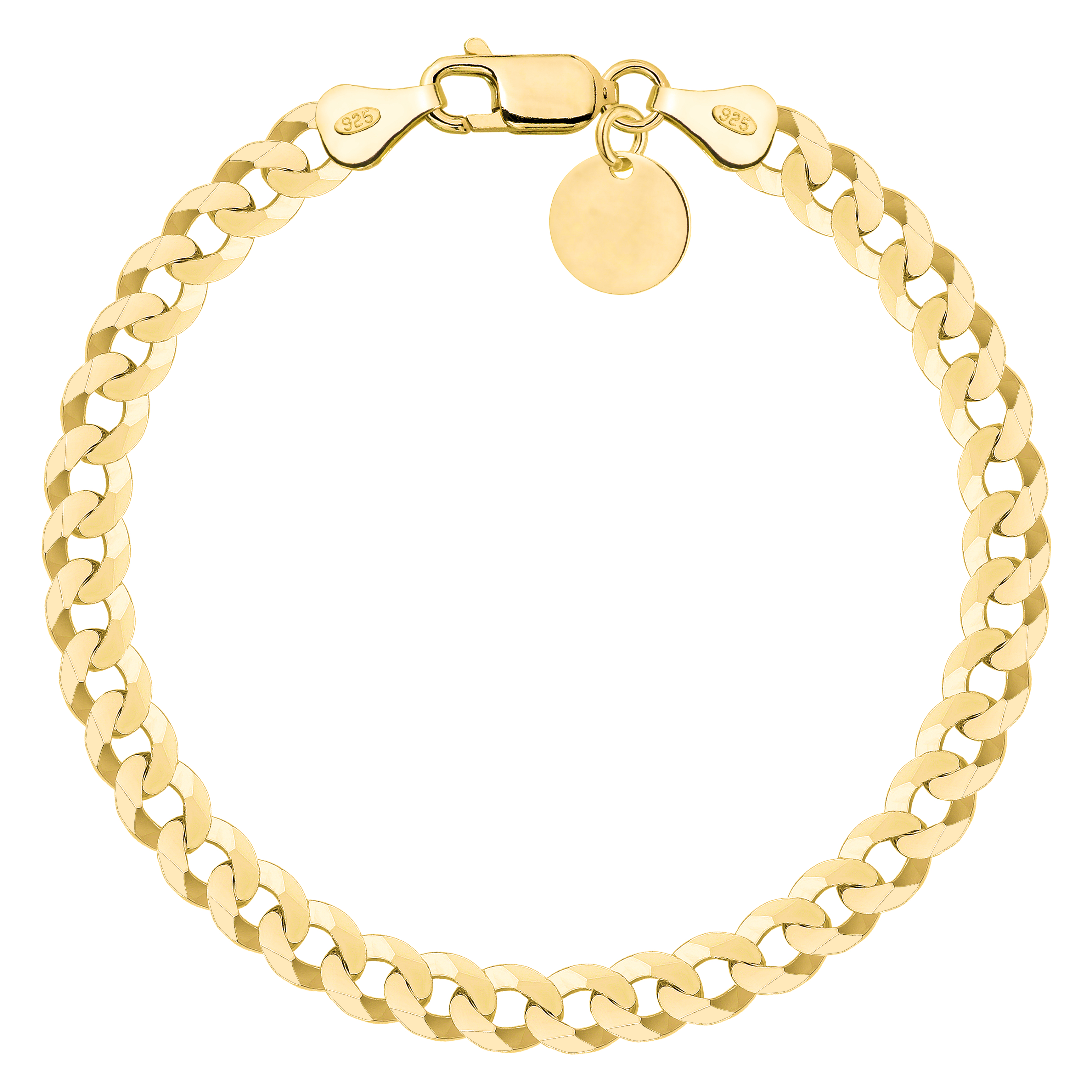 Bransoletka pozłacana srebrna pancerka 6,5mm pr. 925