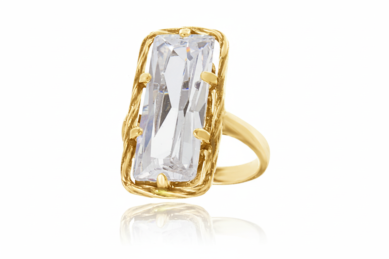 Pierścionek cyrkonia 20x8mm