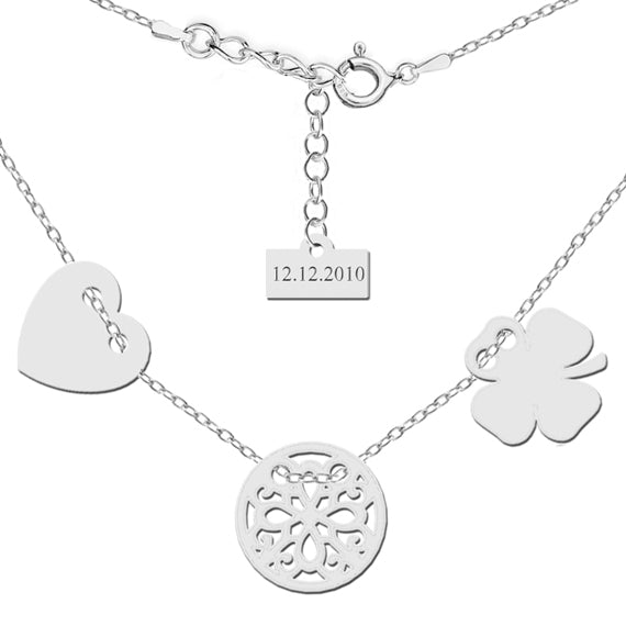 Celebrytka z trzema zawieszkami + Twój grawer