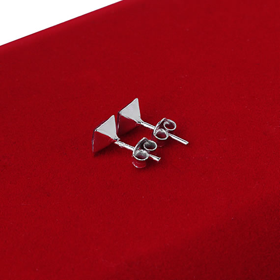 Kolczyki z kamieniami 3x3 rubinowe