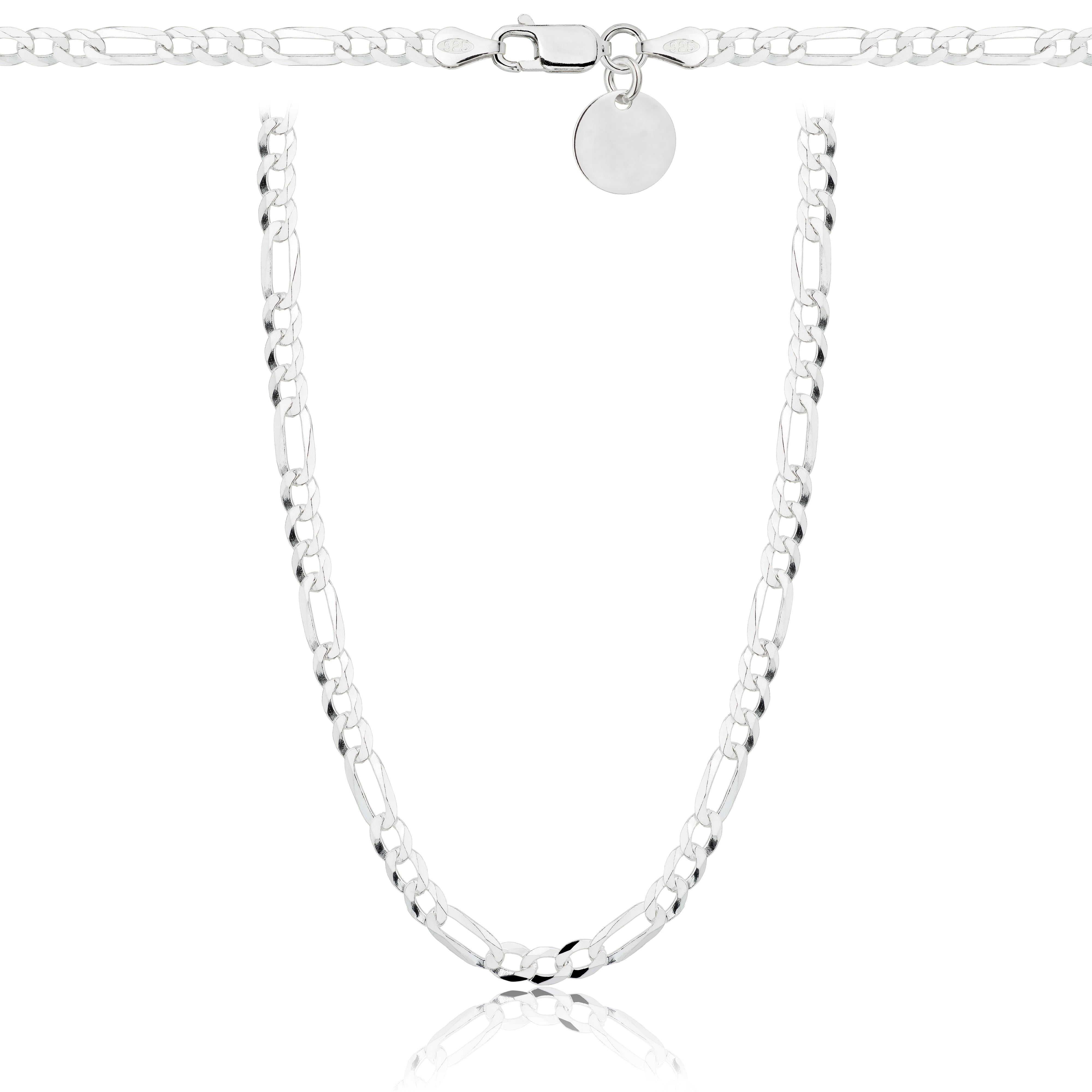 Łańcuszek srebrny figaro 3,5 mm pr. 925