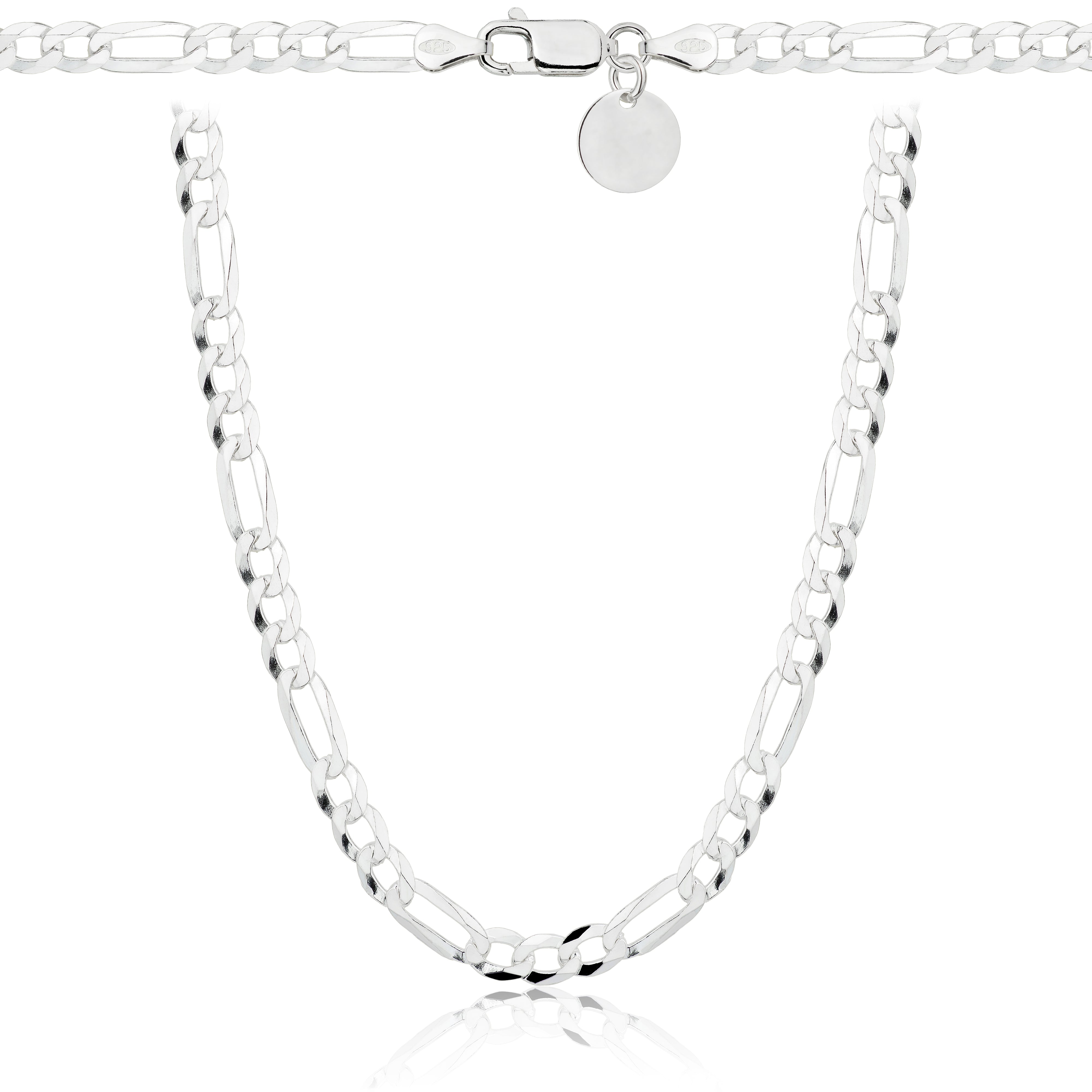 Łańcuszek srebrny figaro 4,5 mm pr. 925