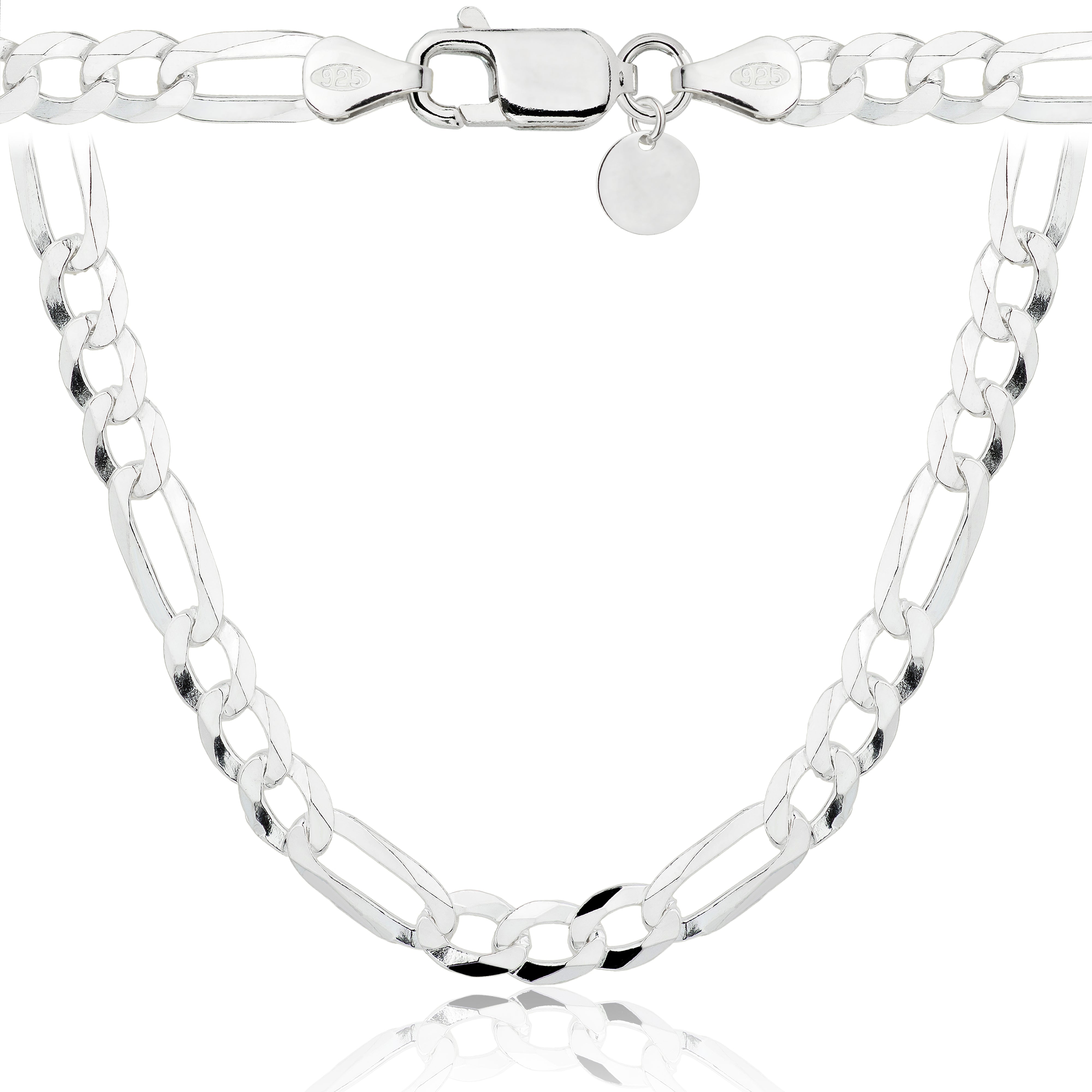 Łańcuszek srebrny figaro 8 mm pr. 925