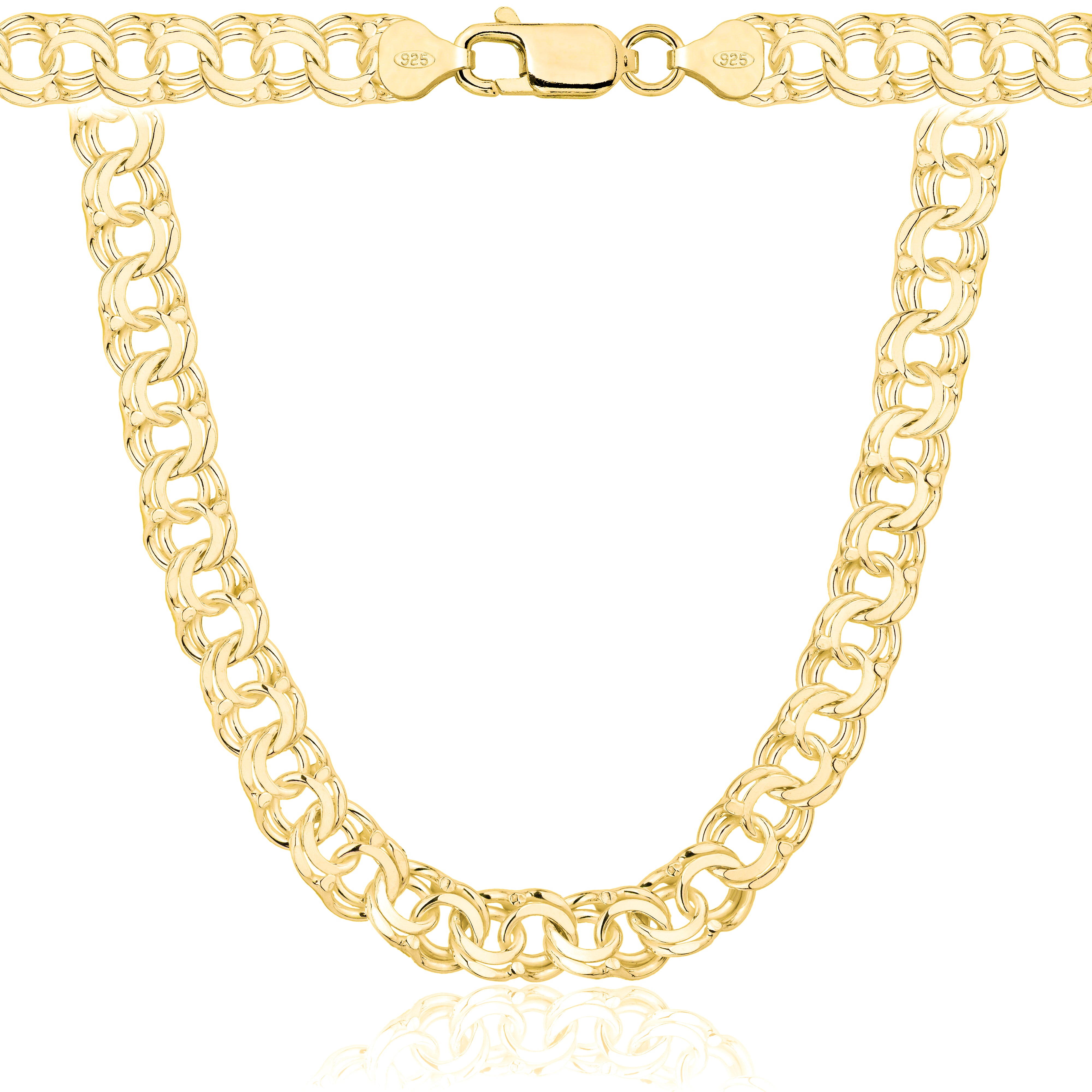 Łańcuszek pozłacany srebrny galibardi 8 mm pr. 925