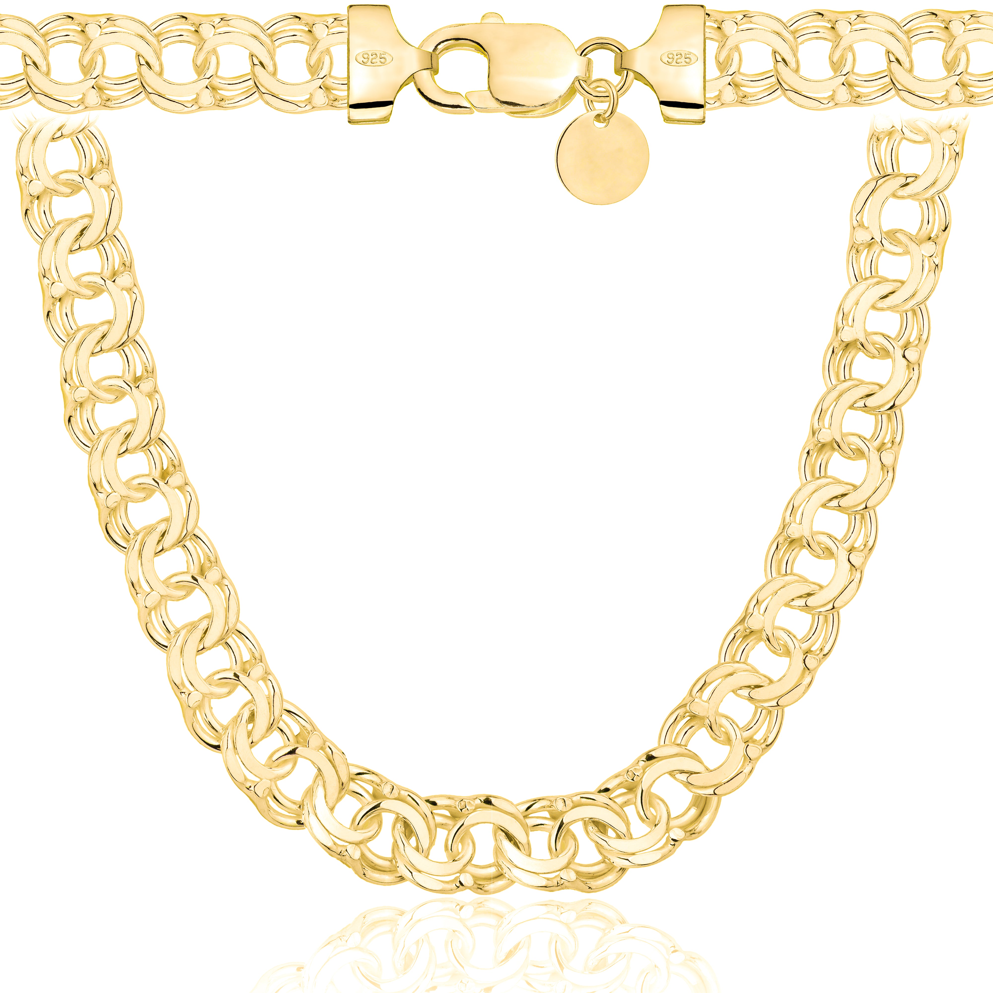 Łańcuszek pozłacany srebrny galibardi 9,5 mm pr. 925