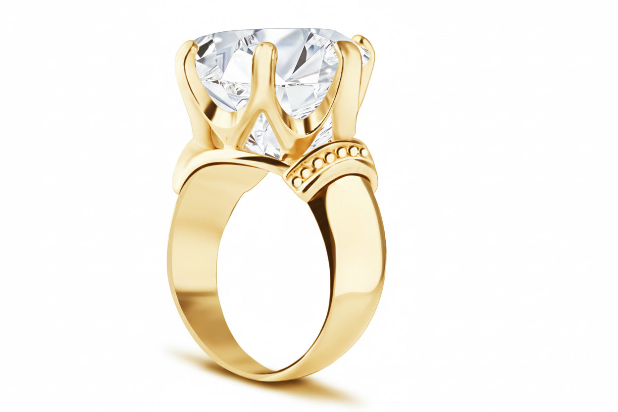 Pierścionek z 15mm cyrkonią